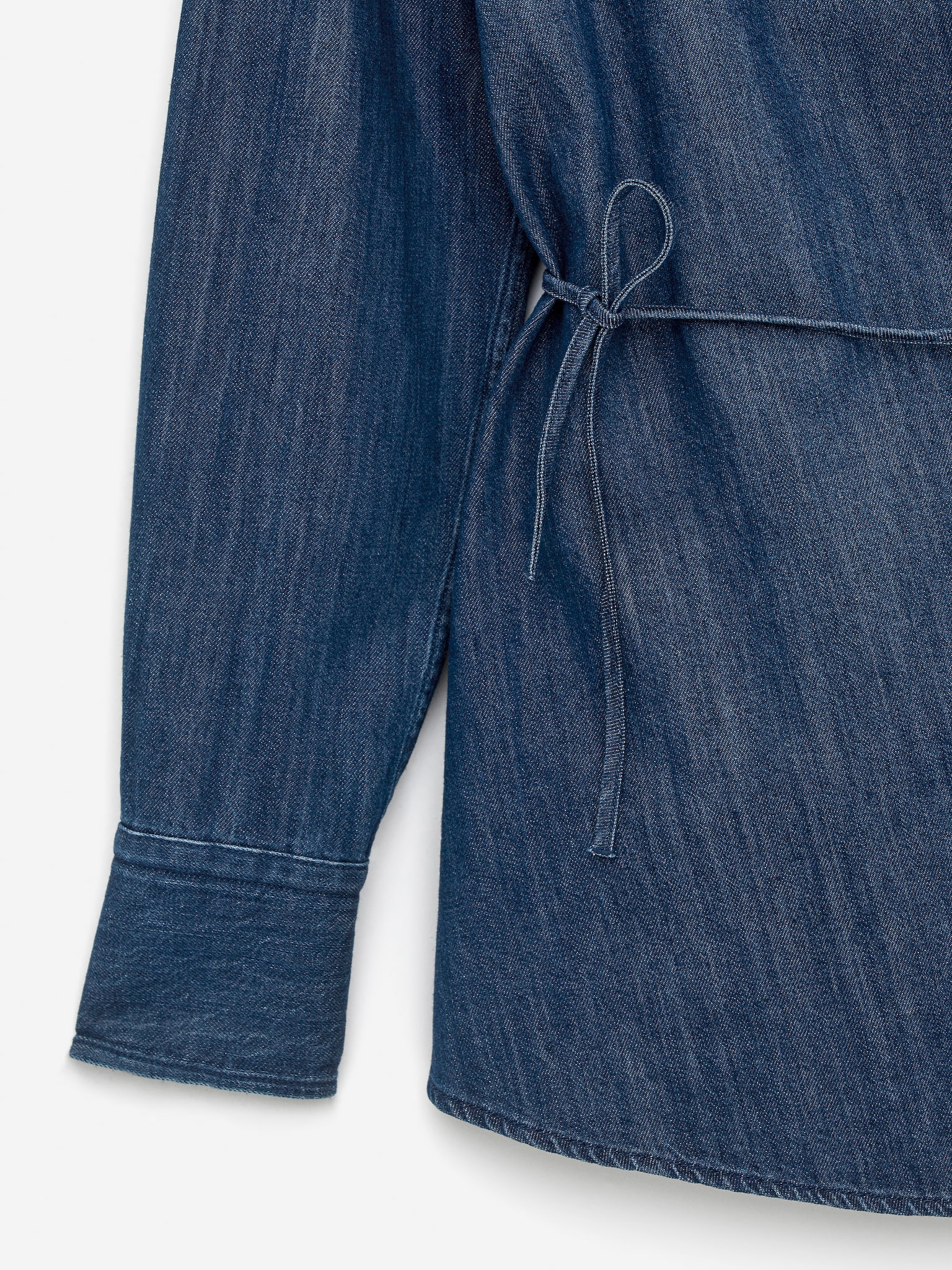 Chemise croisée en denim - Bleu - 2