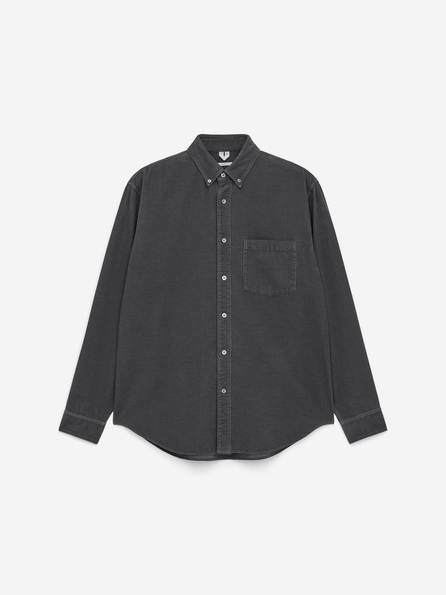 Relaxed Corduroy Shirt-#494A4F-16692