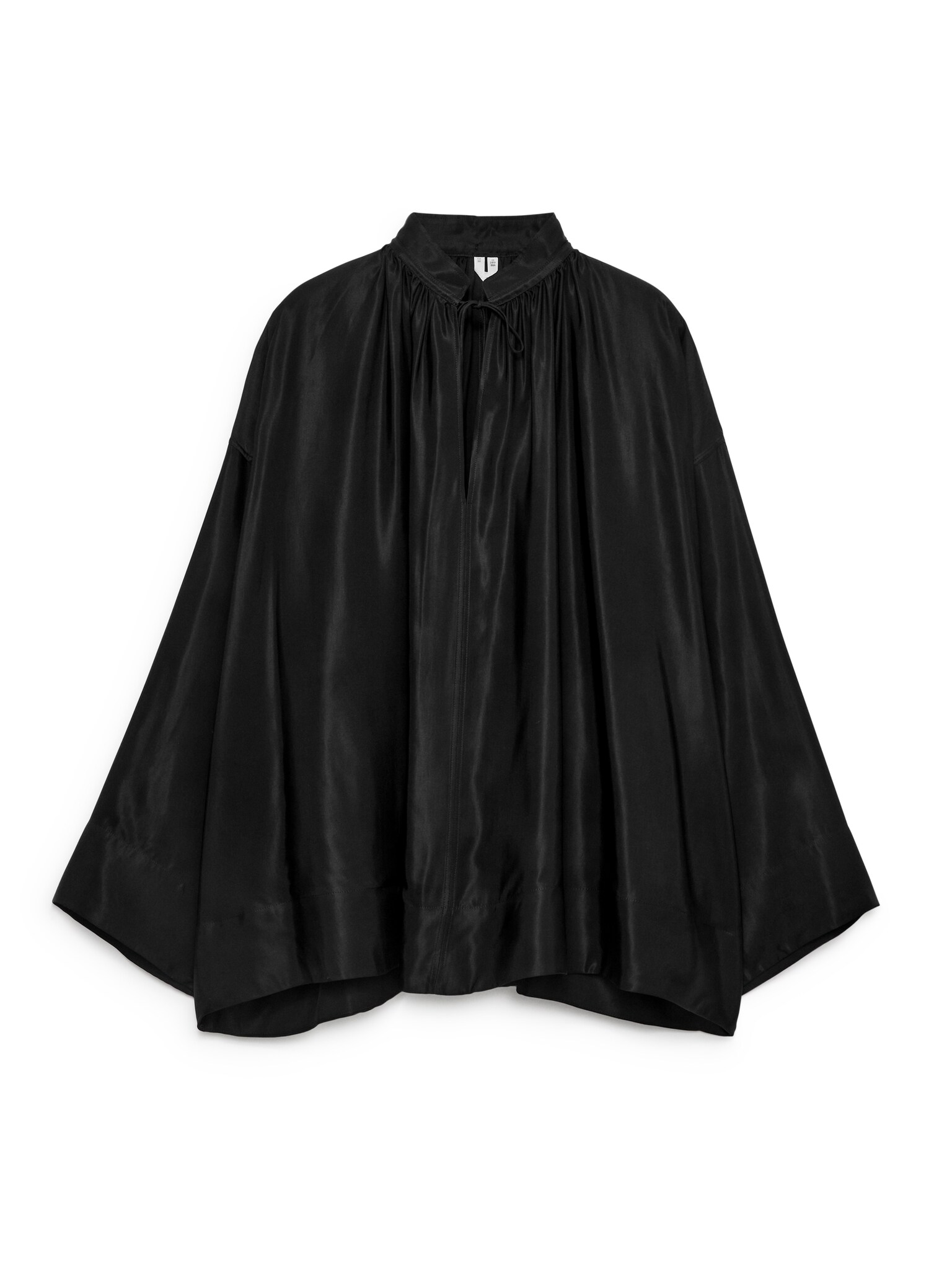 Stockholm Print Gathered Blouse - Black