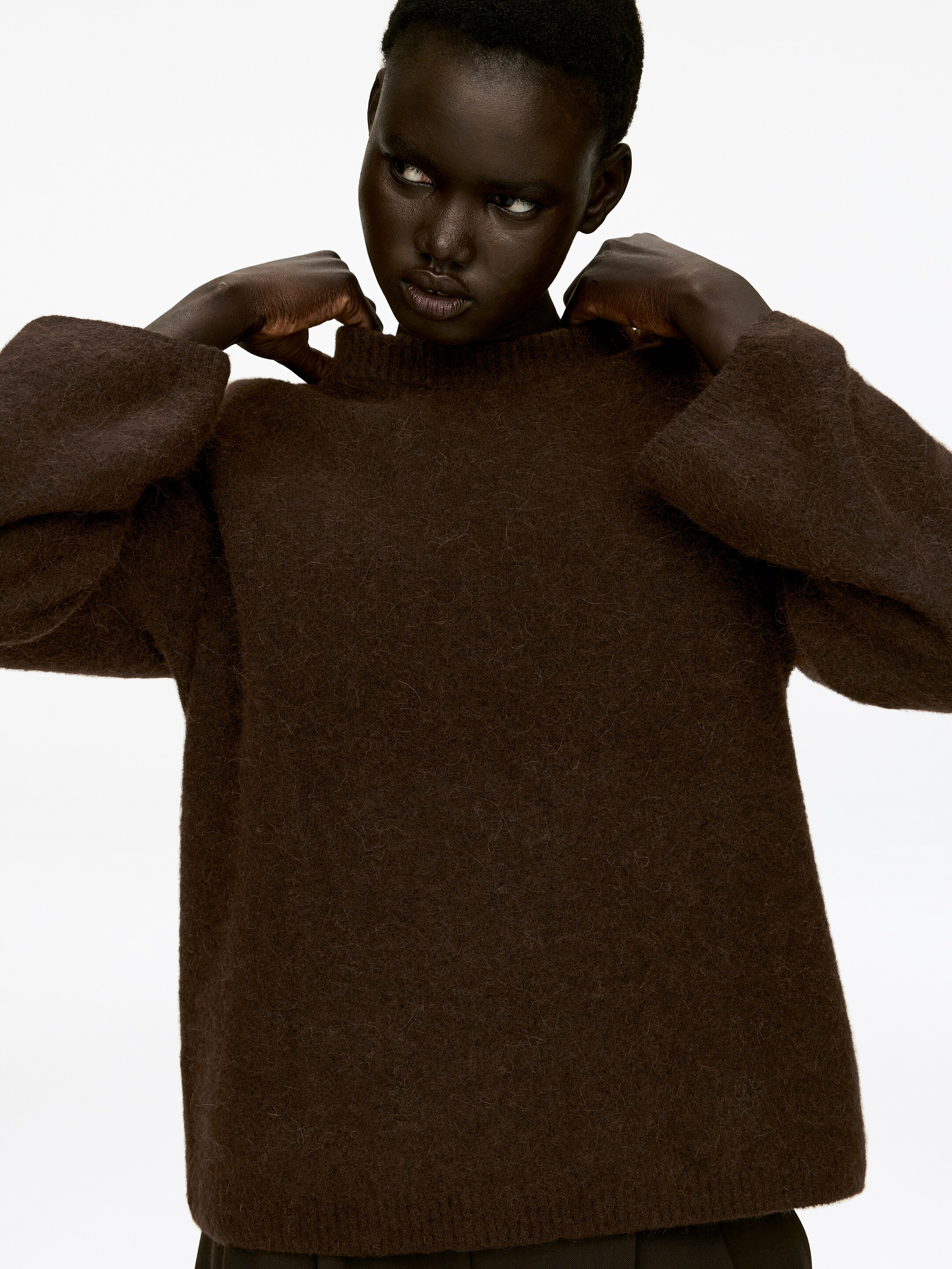 Visualizza immagine più grande: Maglione in misto alpaca e lana - Marrone scuro - DONNA | H&M IT 4