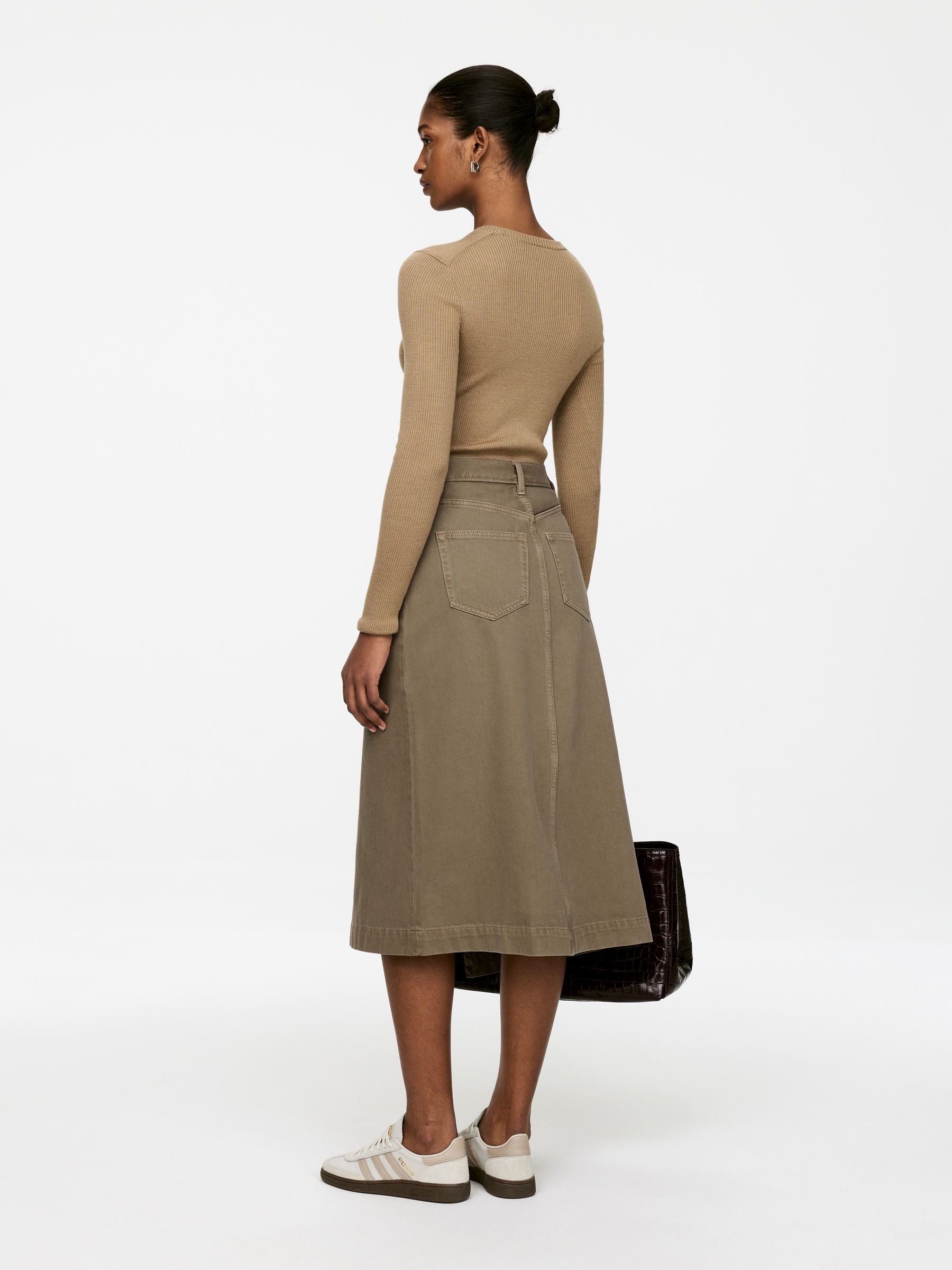 Denim Wrap Skirt - Khaki Green - Regular fit - Women - StillMedia/Lookbook - 5