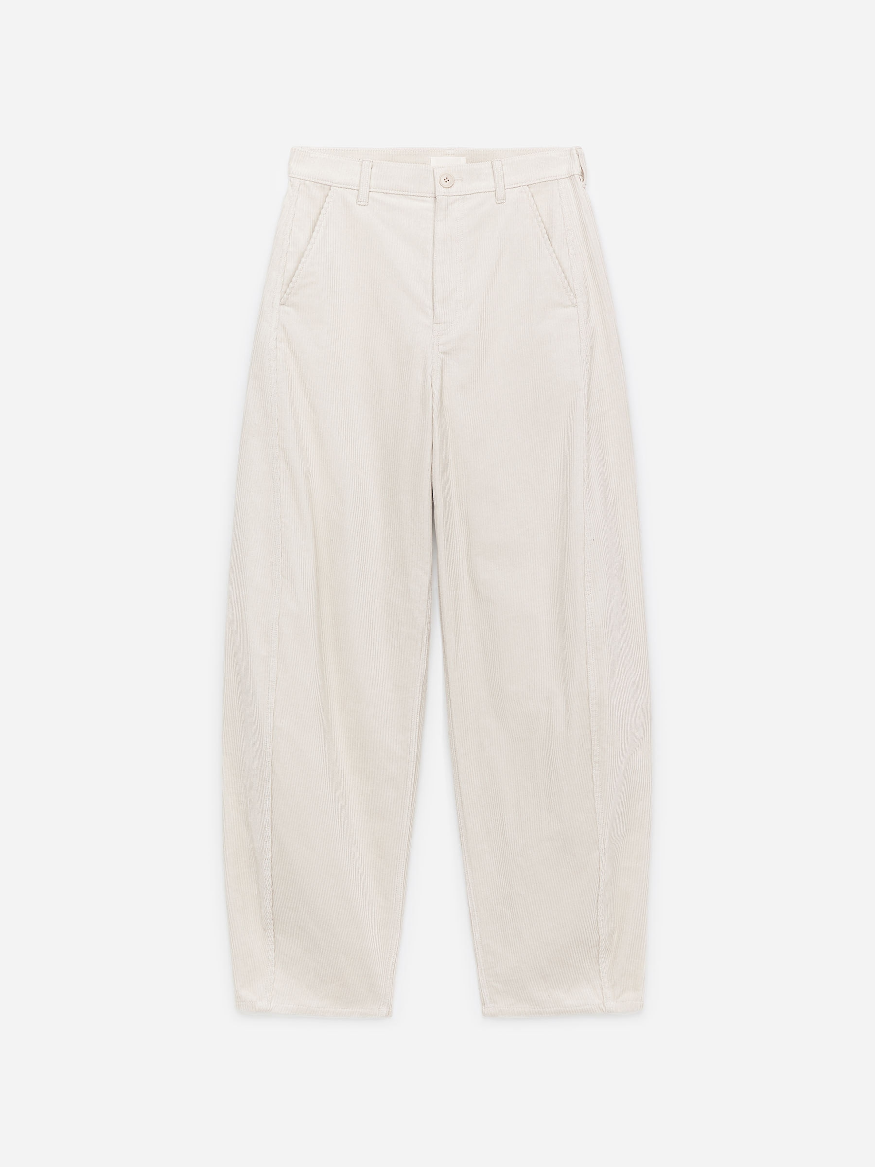 Barrel-Leg Corduroy Trousers - Light Beige - Loose fit - Women - StillMedia/DescriptiveStillLife - 1