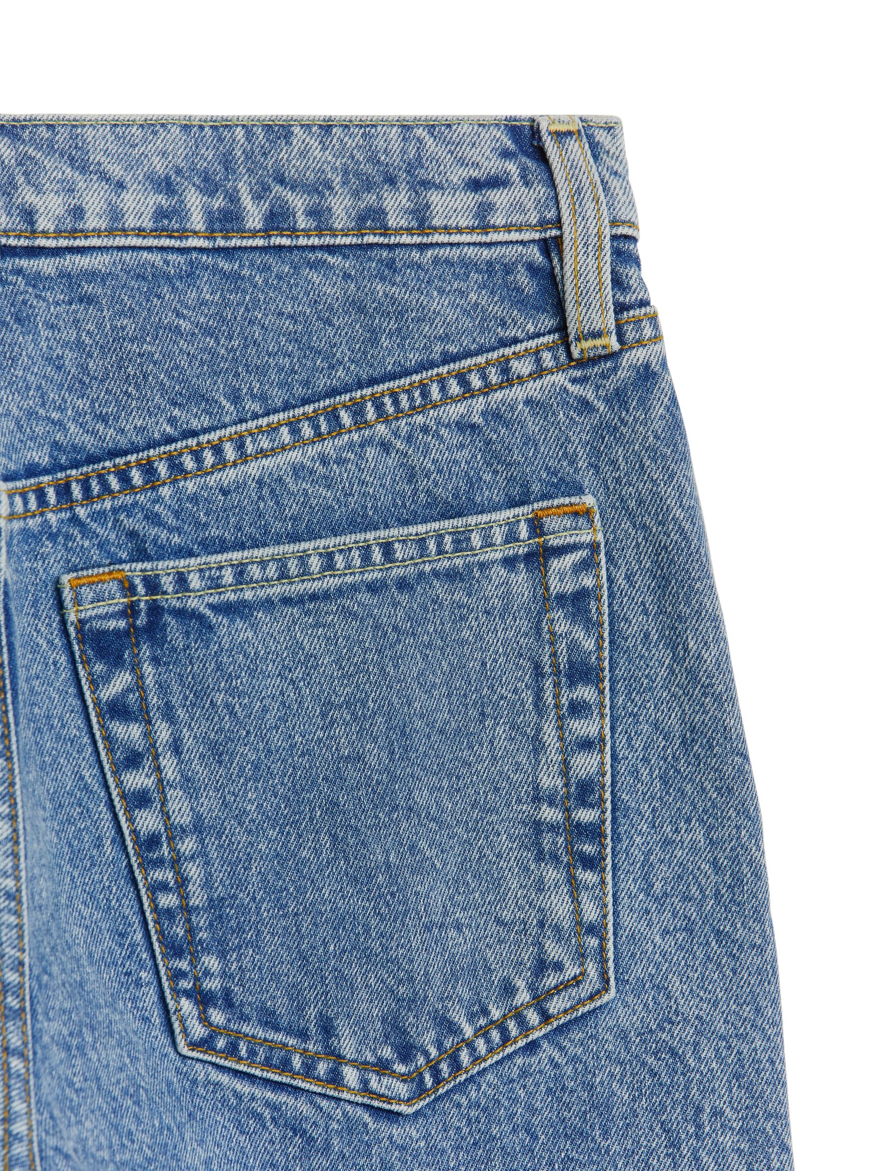 CURVED CROPPED Non-Stretch Jeans - Blue - Relaxed fit - Women - StillMedia/DescriptiveStillLife - 1