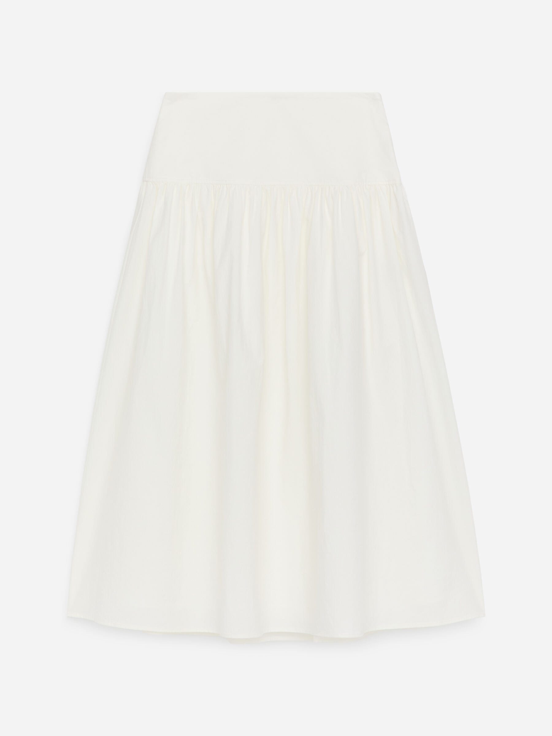 Seersucker Skirt-#F4F3E9-19092