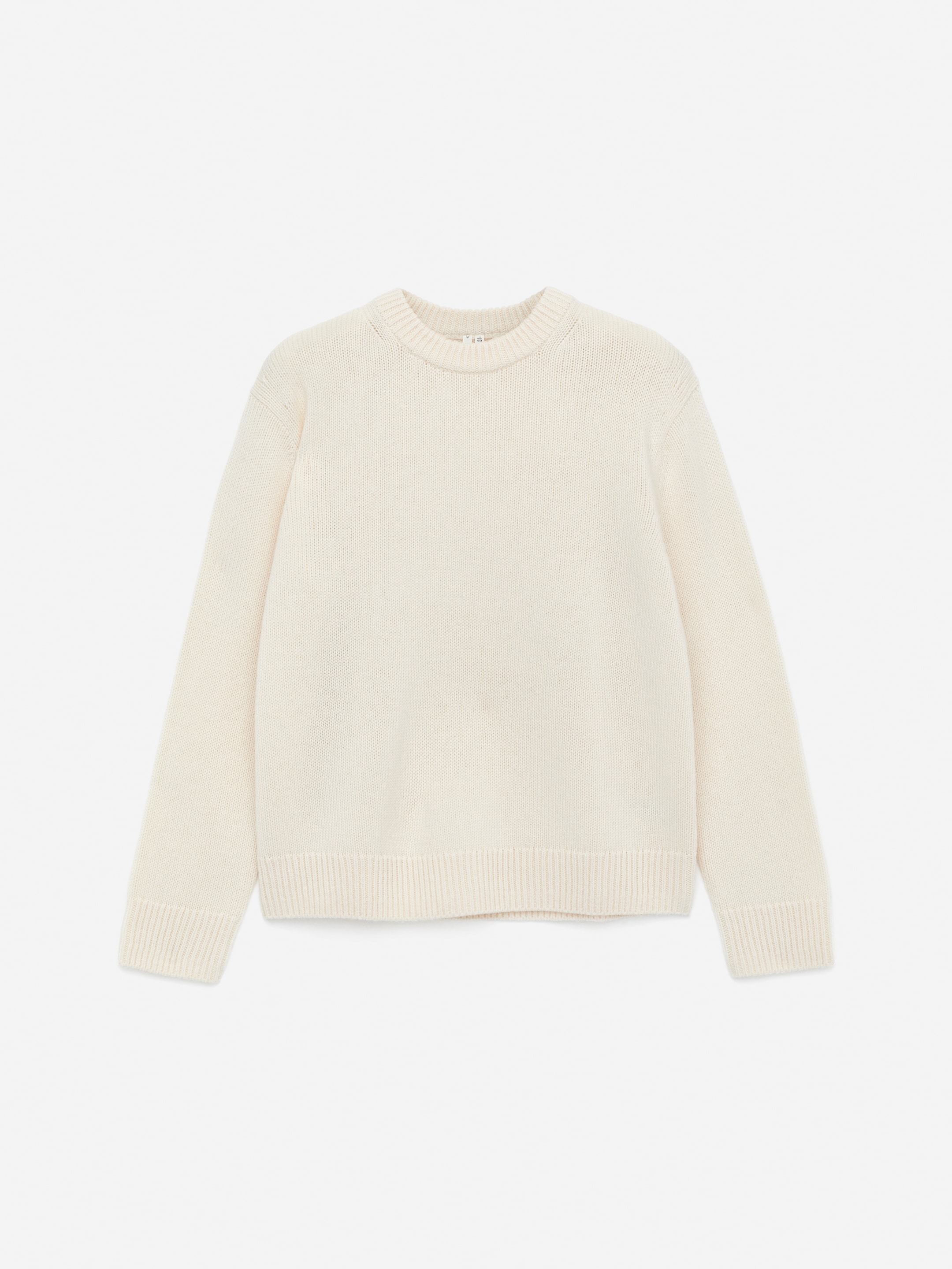 Heavy Knit Wool Jumper-#EFEFDF-16013