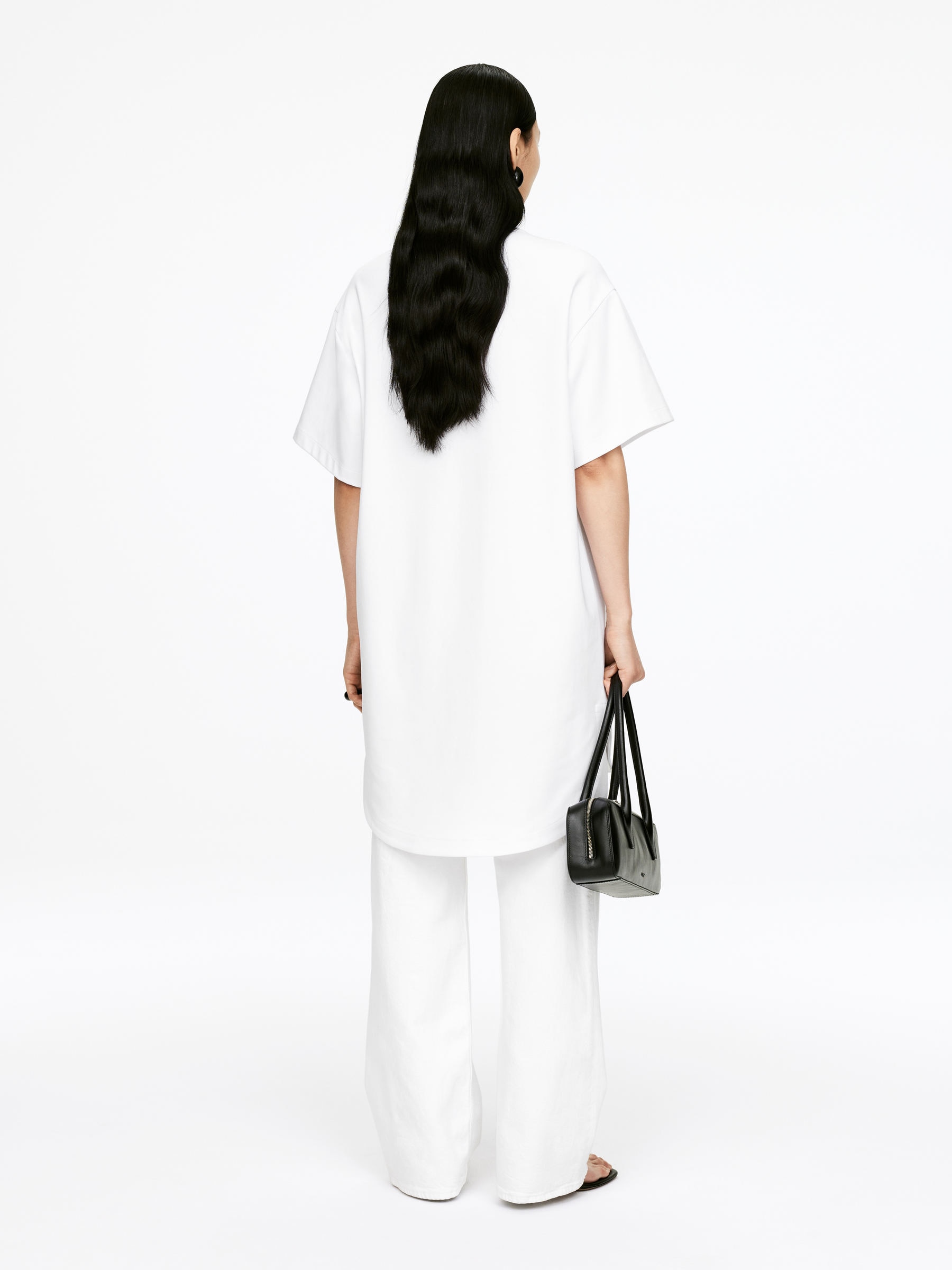 Cotton T-Shirt Dress - White - Loose fit - Women - StillMedia/Lookbook - 8