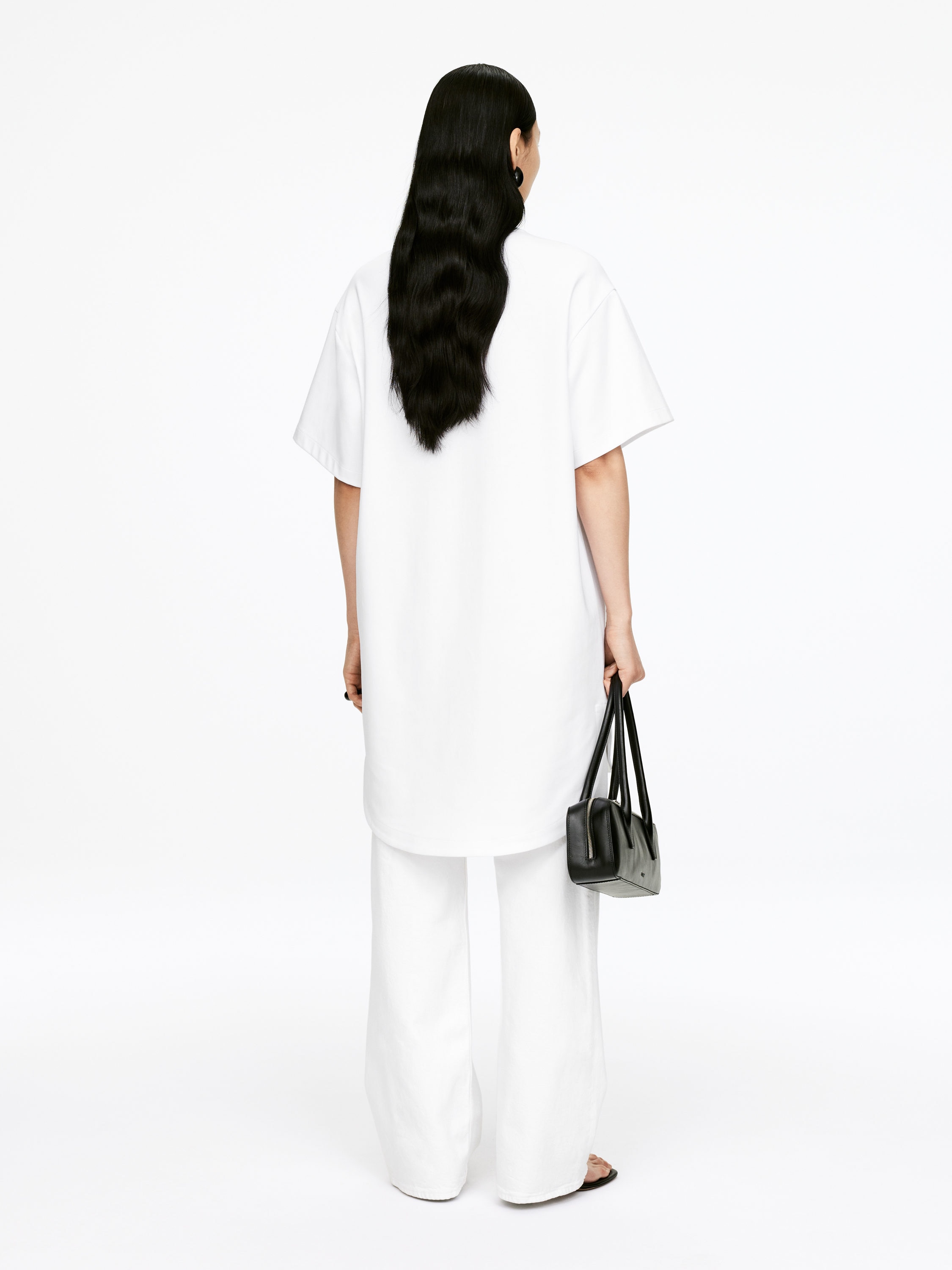 Cotton T-Shirt Dress - White - Loose fit - Women - StillMedia/Lookbook - 8