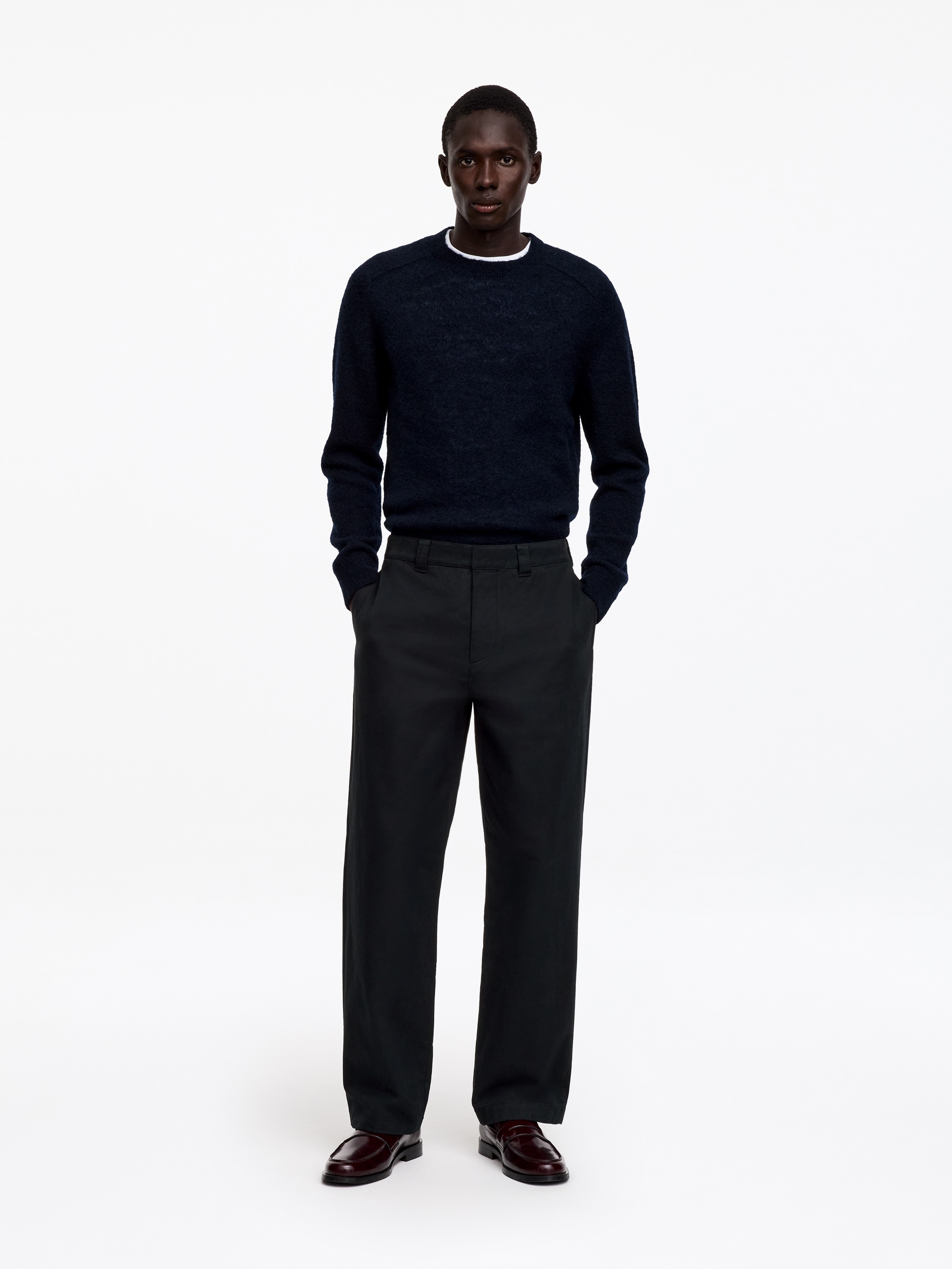 Pantaloni chino da lavoro con vestibilità ampia - Nero/Verde kaki/Talpa/Blu scuro
