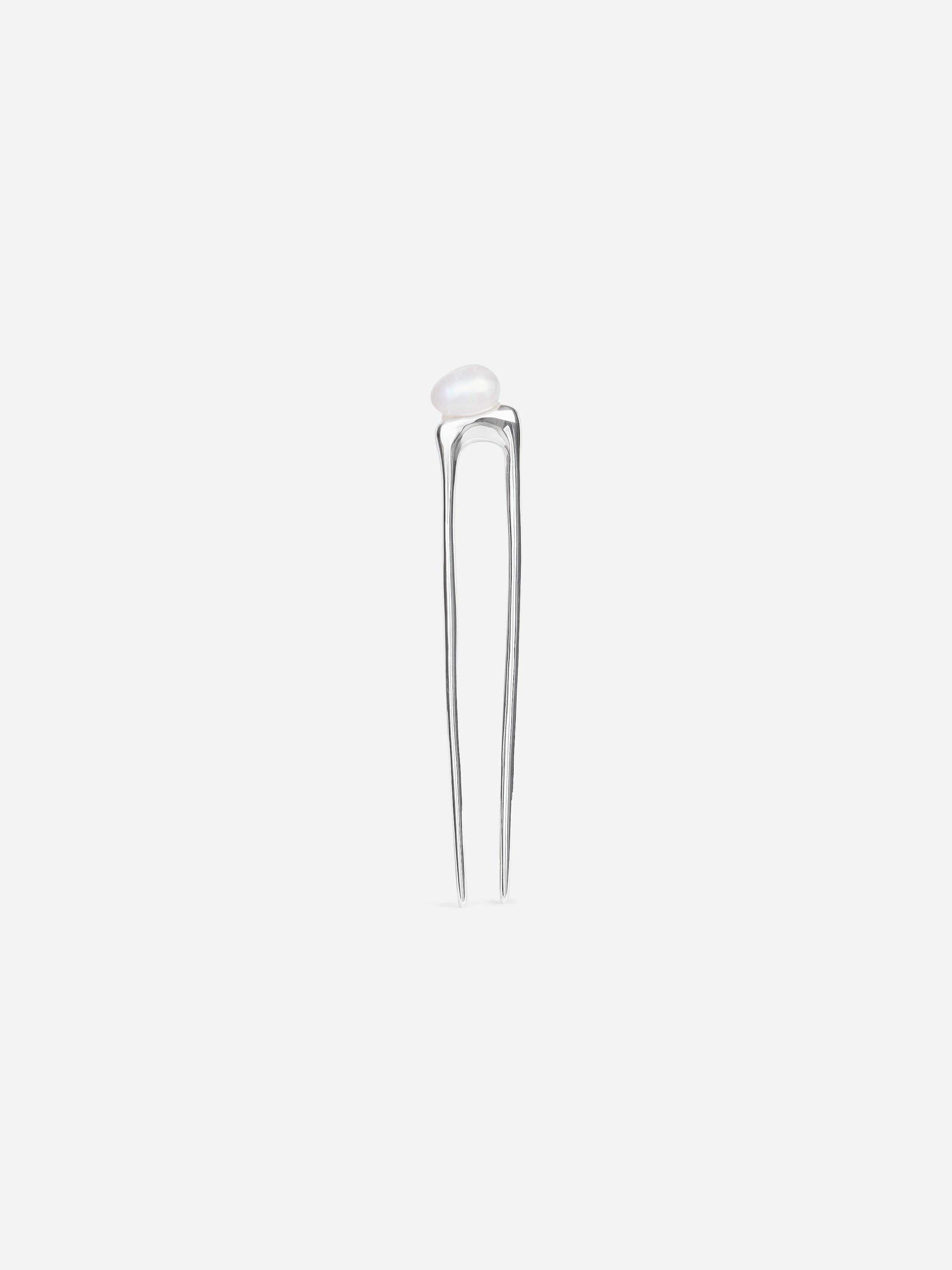 Freshwater Pearl Hair Pin-Silver-coloured-19739