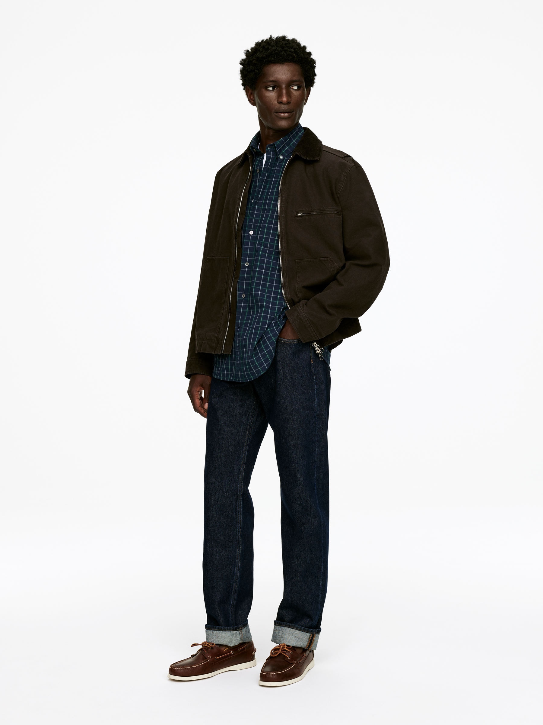 Relaxed Cotton Shirt - Dark Blue/Green - Regular fit - men - StillMedia/Lookbook - 5