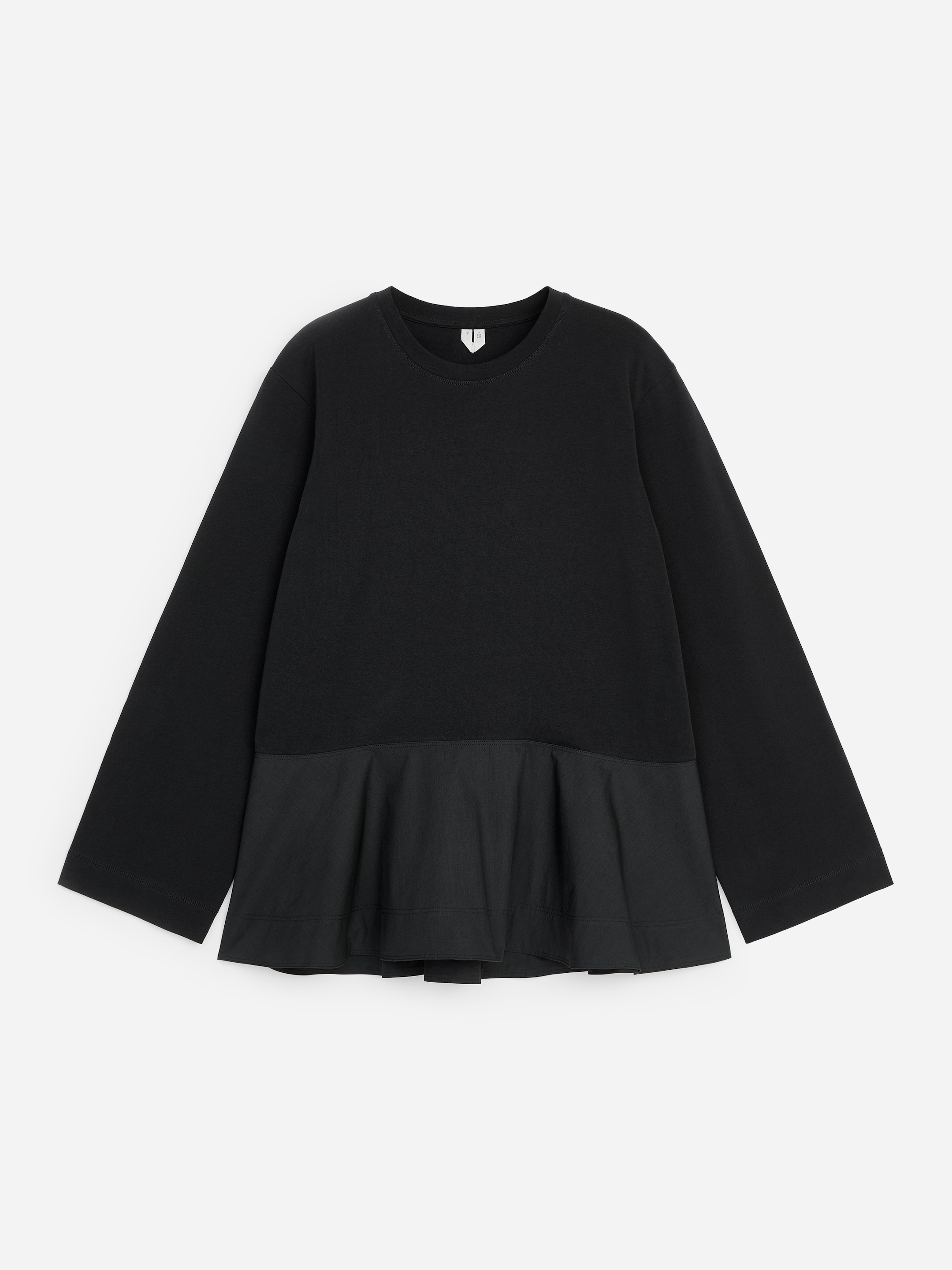 Long-sleeved peplum top - Off-black - Regular fit - women - StillMedia/DescriptiveStillLife - 1