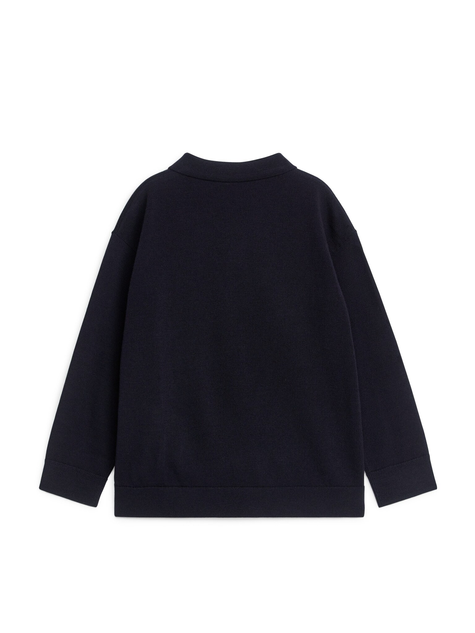 Wool Polo Jumper - Dark Blue - 3