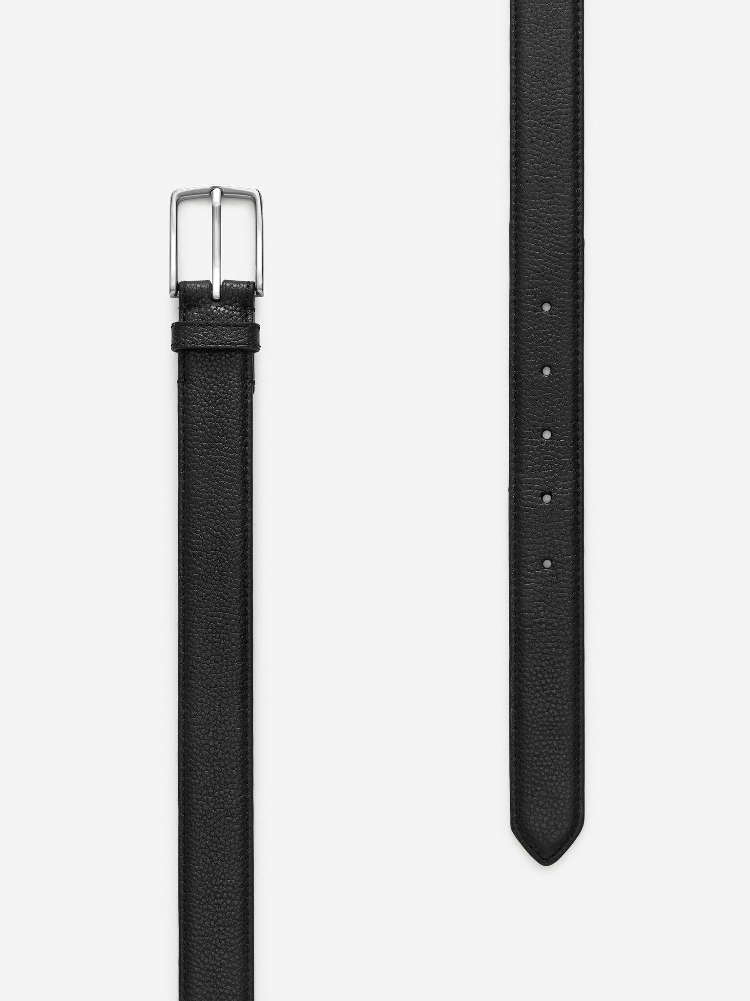 Leather Belt - Black - 2