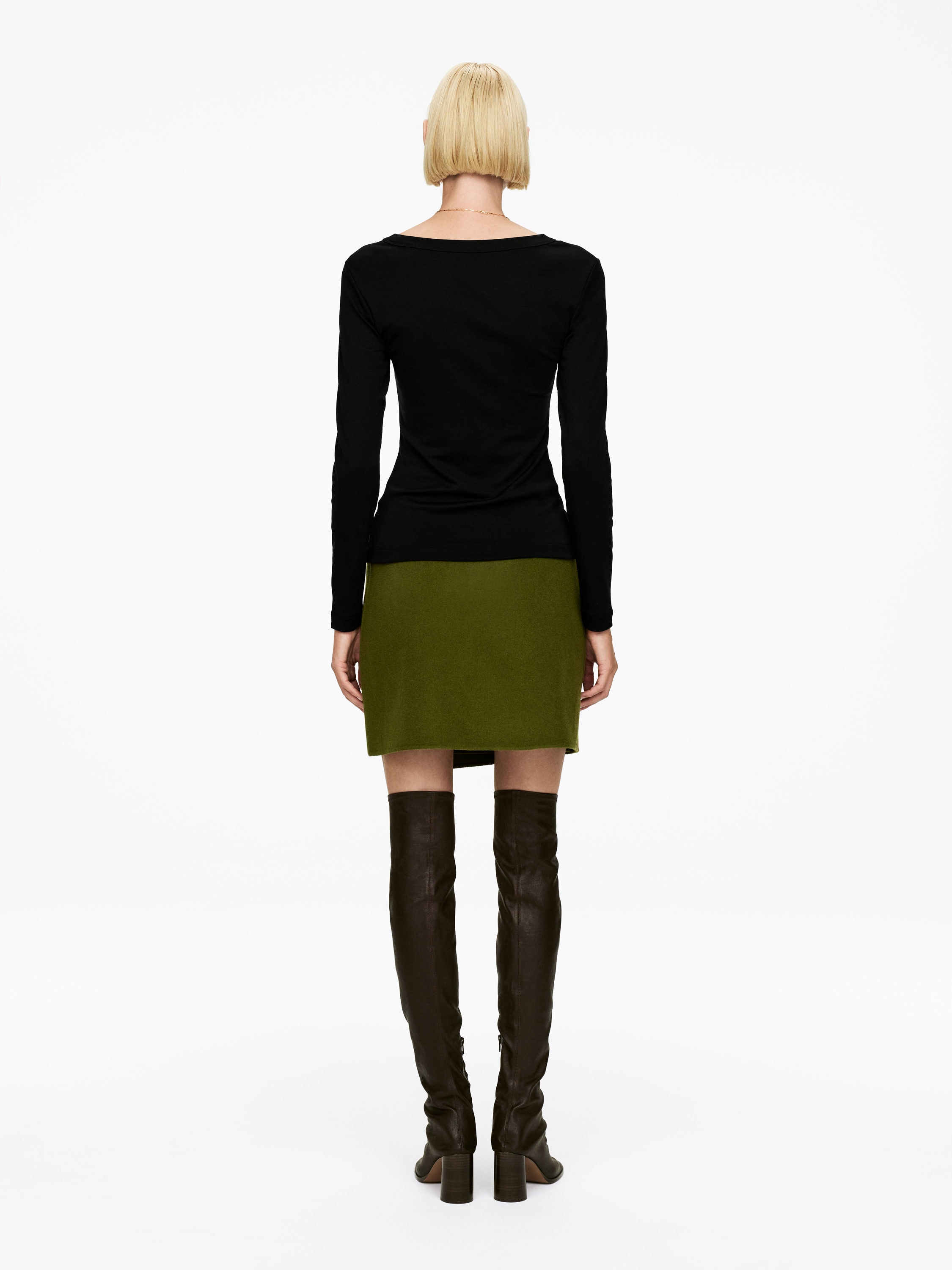 Rib Long-Sleeve Top - Black - Slim fit - Women - StillMedia/Lookbook - 6
