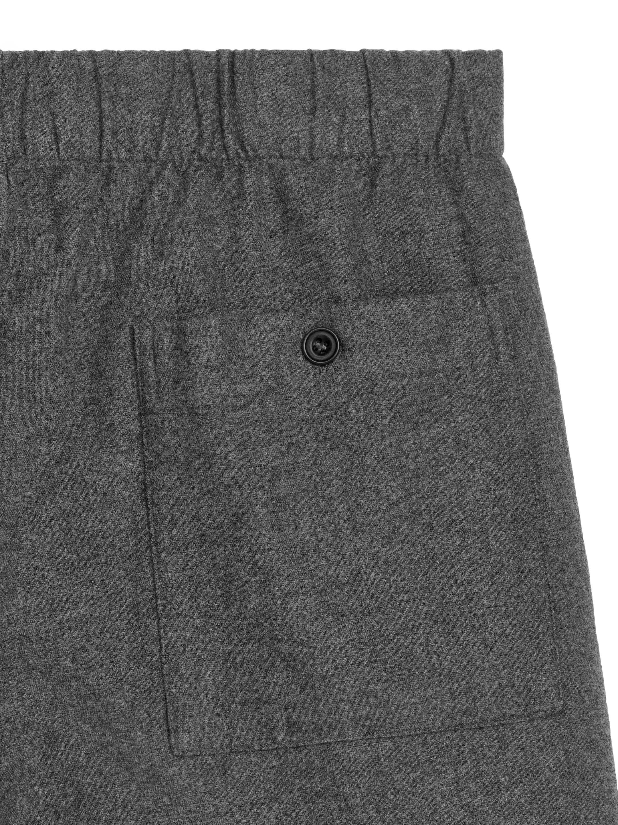 Pull-On Flannel Trousers - Grey - Loose fit - Men - StillMedia/DescriptiveDetail - 1
