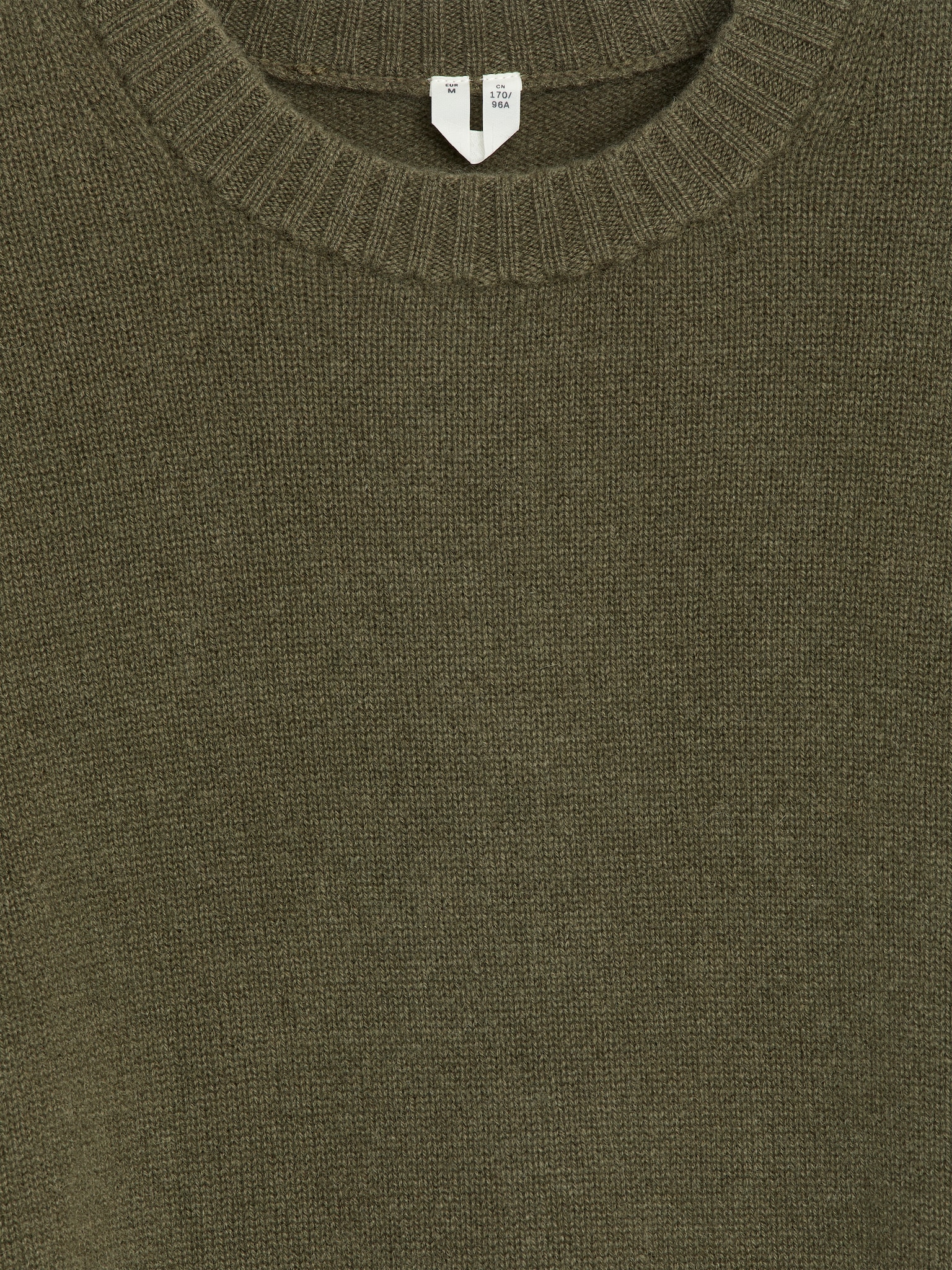 Voľný kašmírovo-vlnený sveter - Khaki Green/Black/Beige - 2