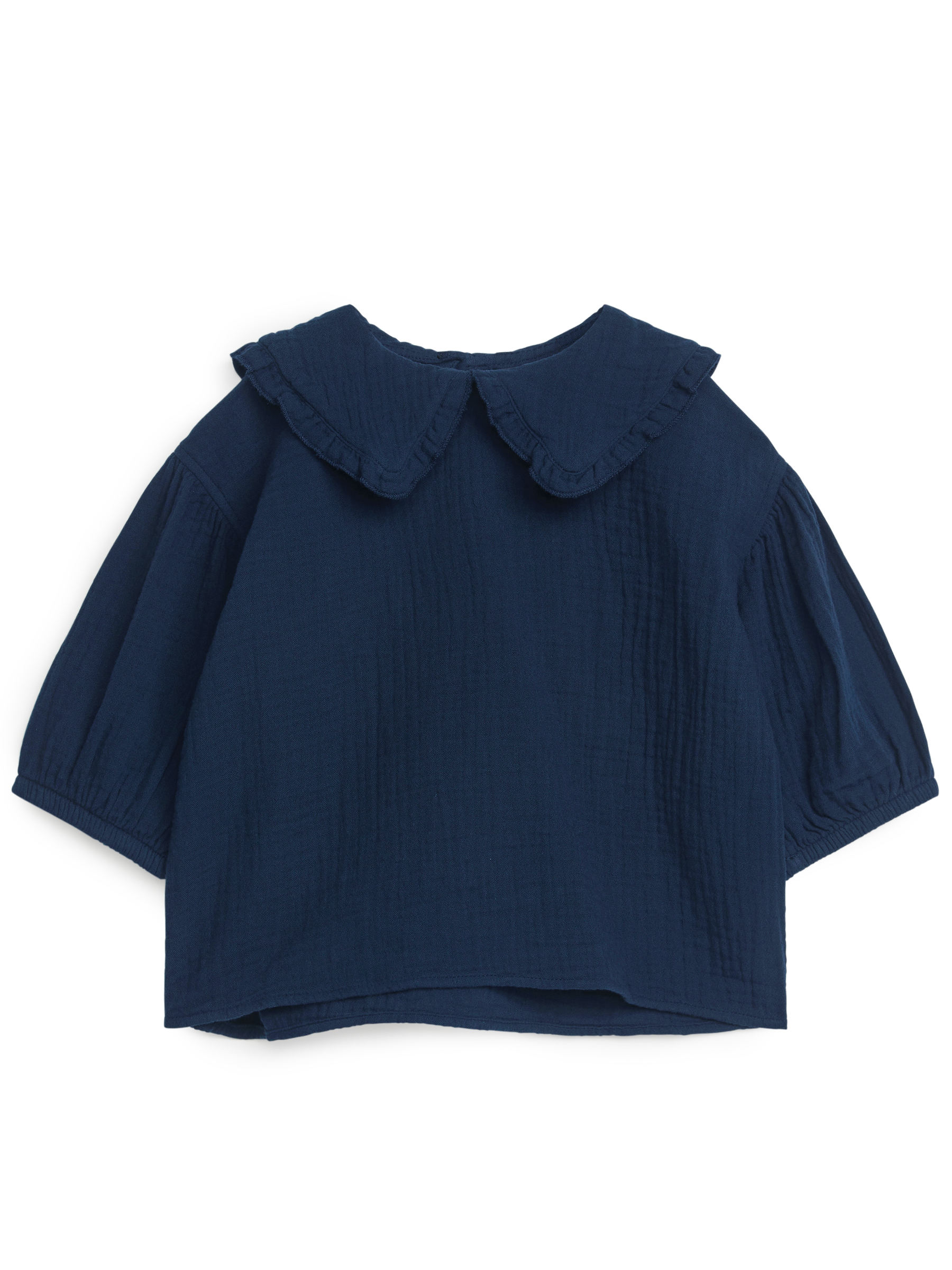 Bluse aus Nesseltuch mit Rüschenkragen - Dunkelblau - Regular Fit - Kinder - StillMedia/DescriptiveStillLife - 2