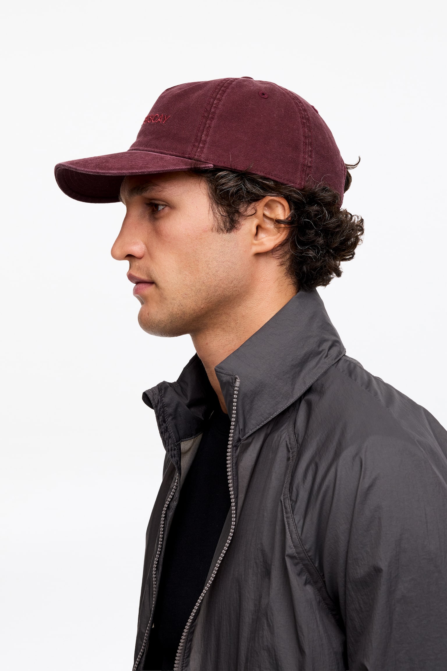 Keps i tvättad bomullscanvas - Vinröd/Saffran - 6