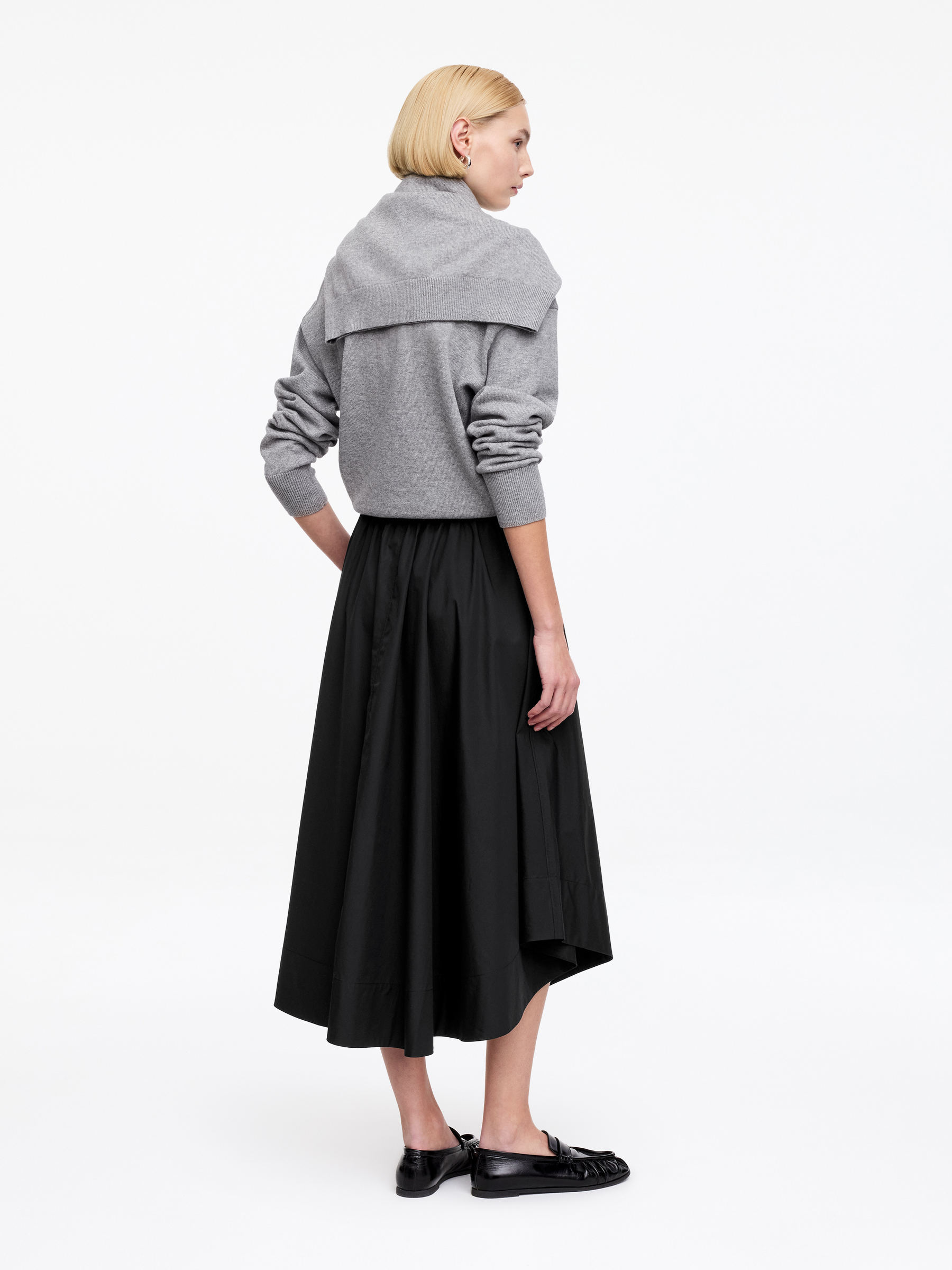 Wide Cotton Skirt - Black - Regular fit - Women - StillMedia/Lookbook - 5