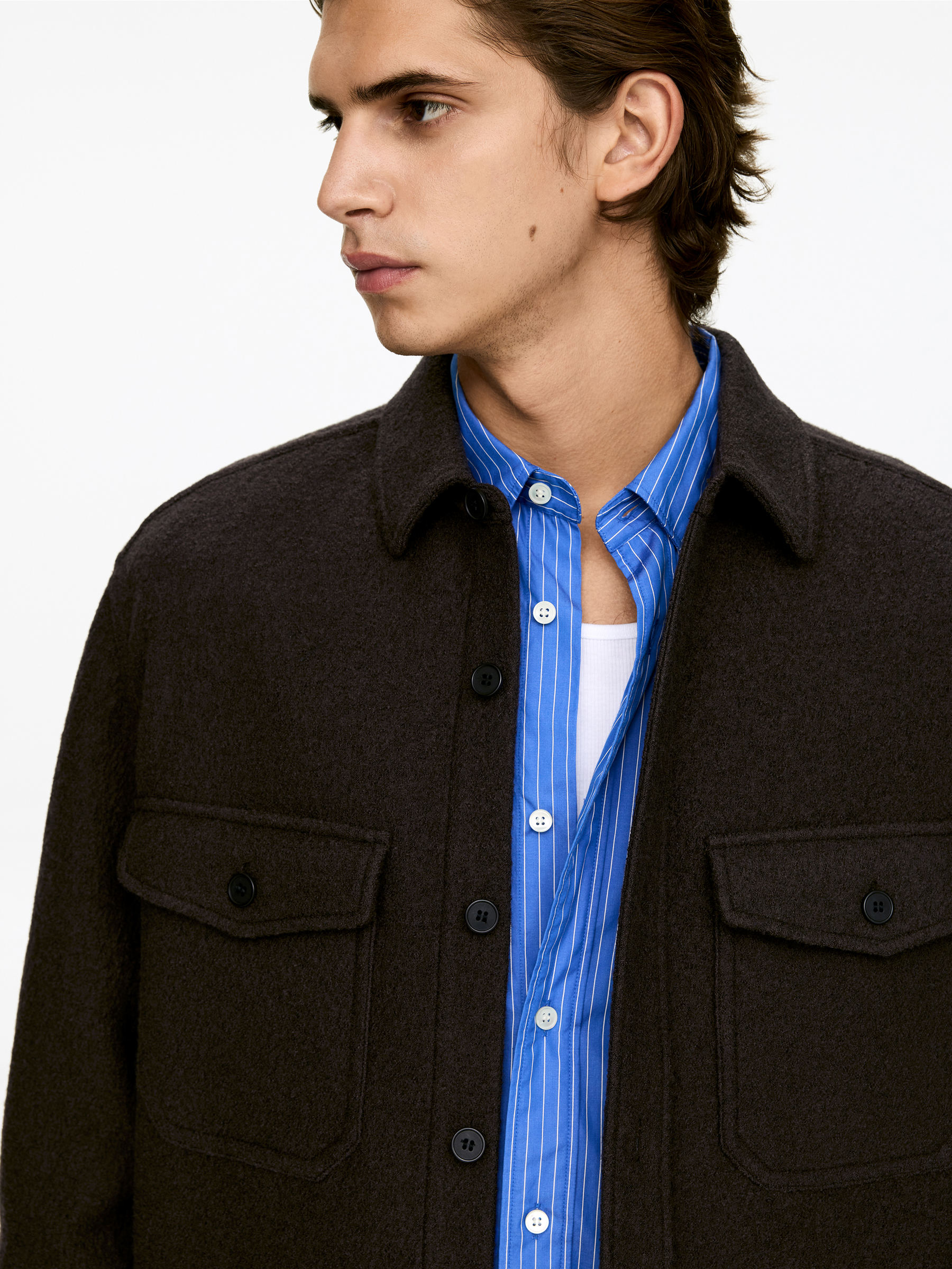 Bouclé-Overshirt aus Wolle - Braun - Relaxed Fit - Herren - StillMedia/Lookbook - 5