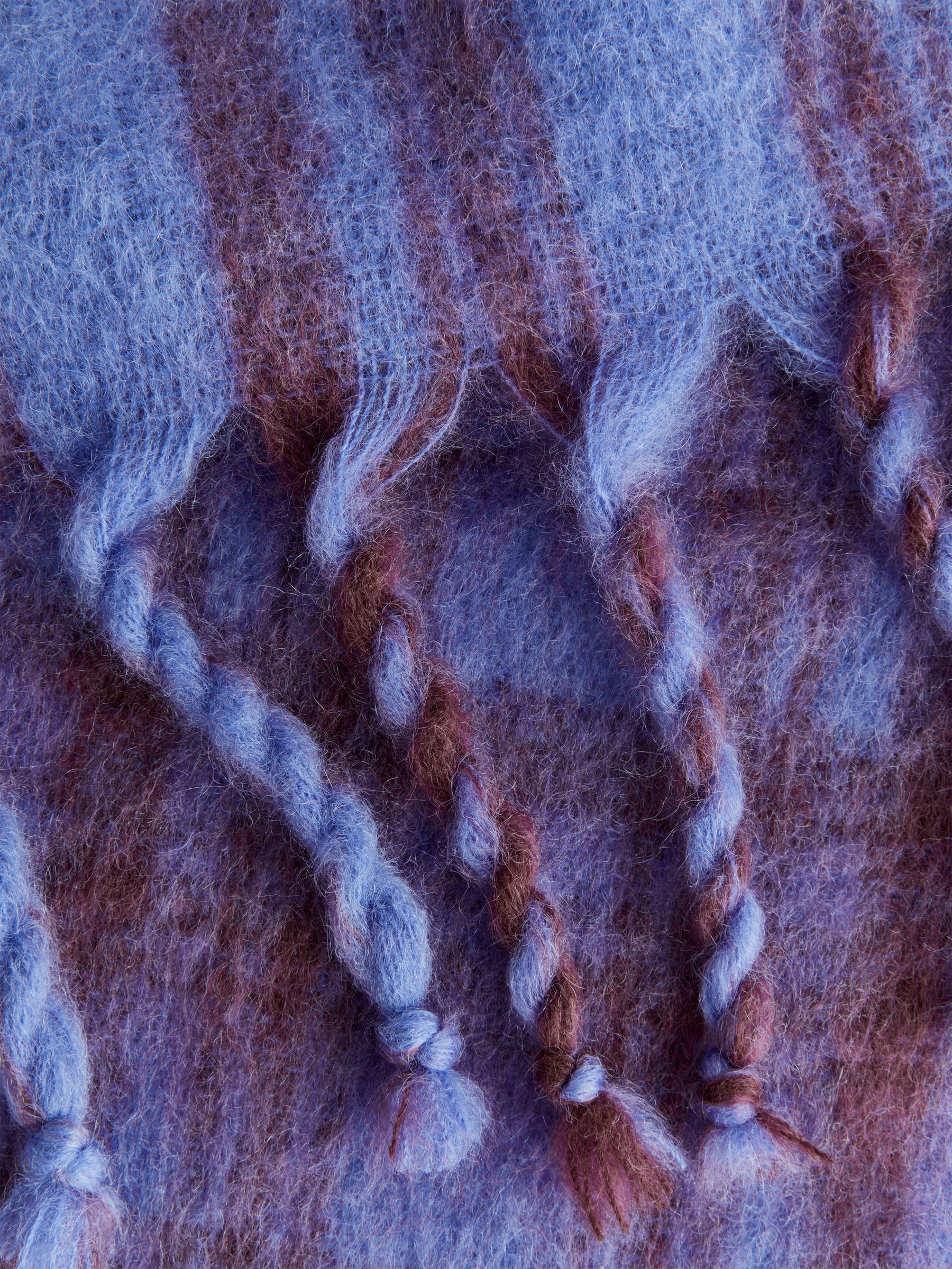 Rutig halsduk i ull - Blå - Women - StillMedia/DescriptiveDetail - 1