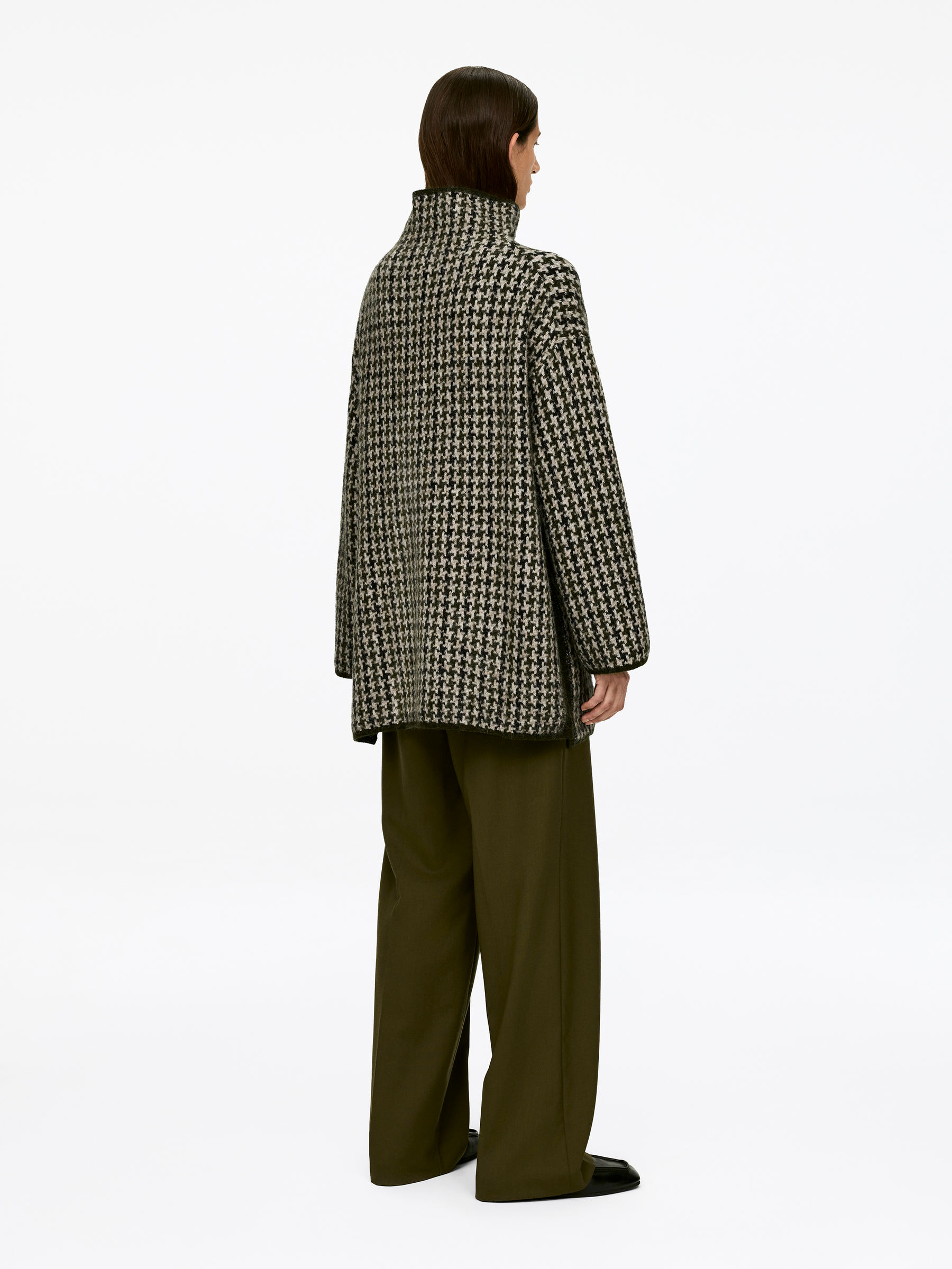 Jacquard-Knit Jumper - Beige/Houndstooth - Relaxed fit - Women - StillMedia/Lookbook - 10