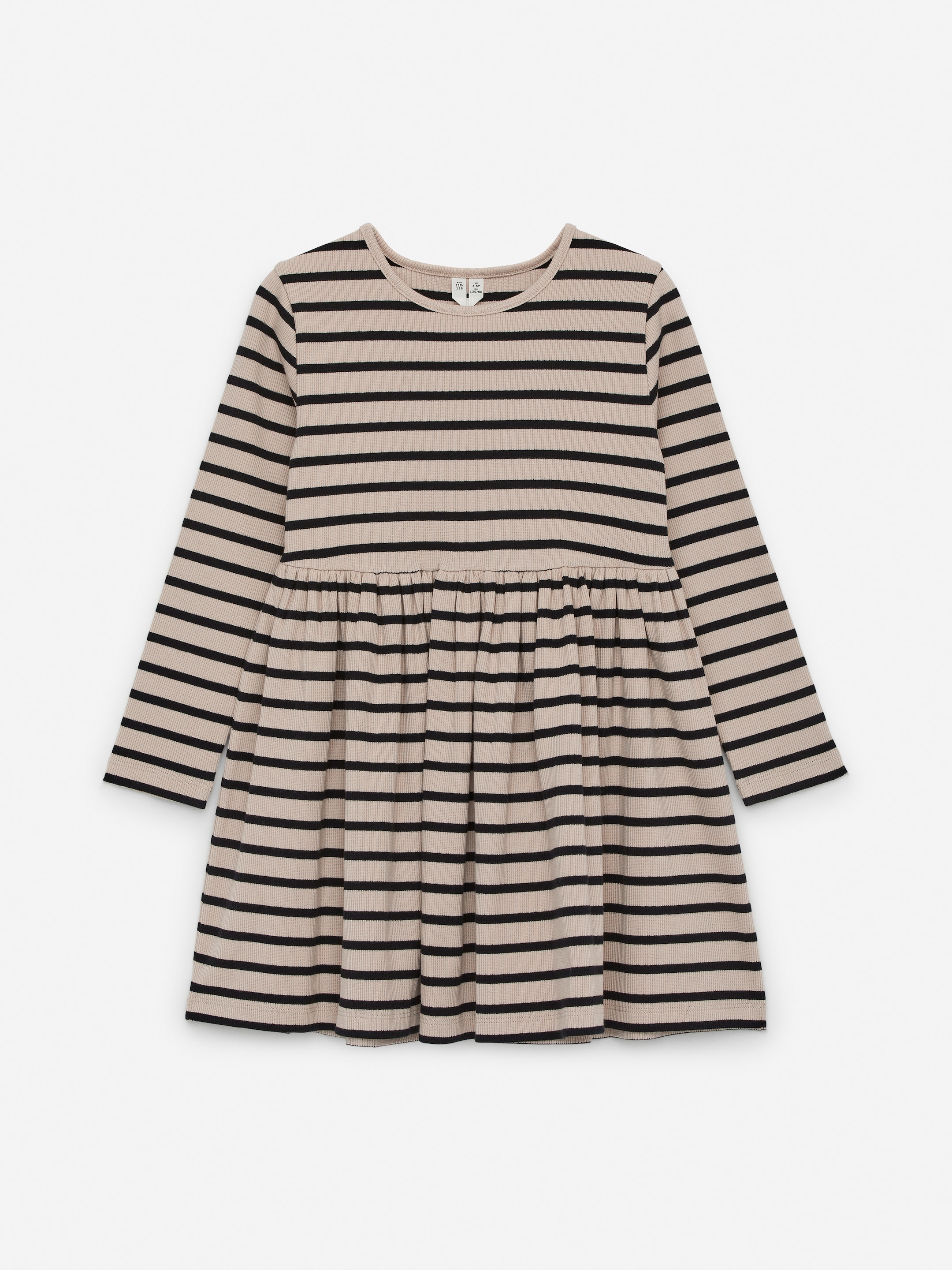 Se større billede: Ribbet bomuldskjole - Sort/beige - BØRN | H&M DK 1