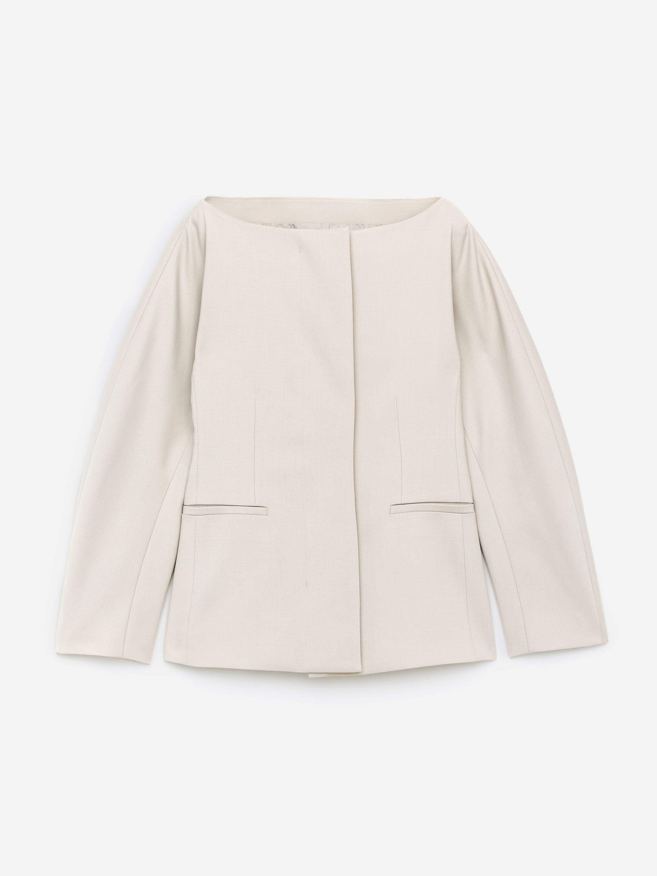 Open-Neck Blazer-#DCD6C7-17168