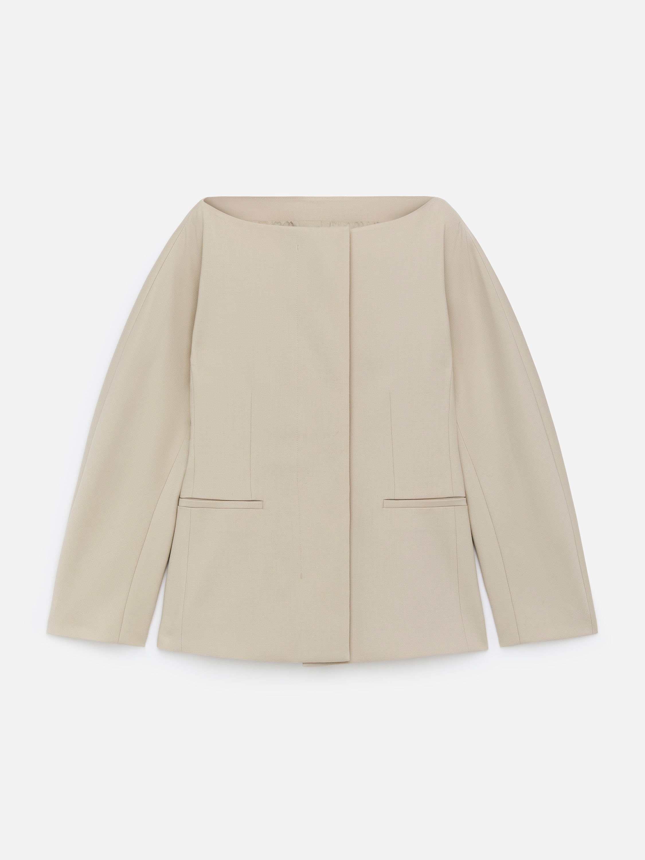 Open-Neck Blazer - Beige - Slim fit - Women - StillMedia/DescriptiveStillLife - 2