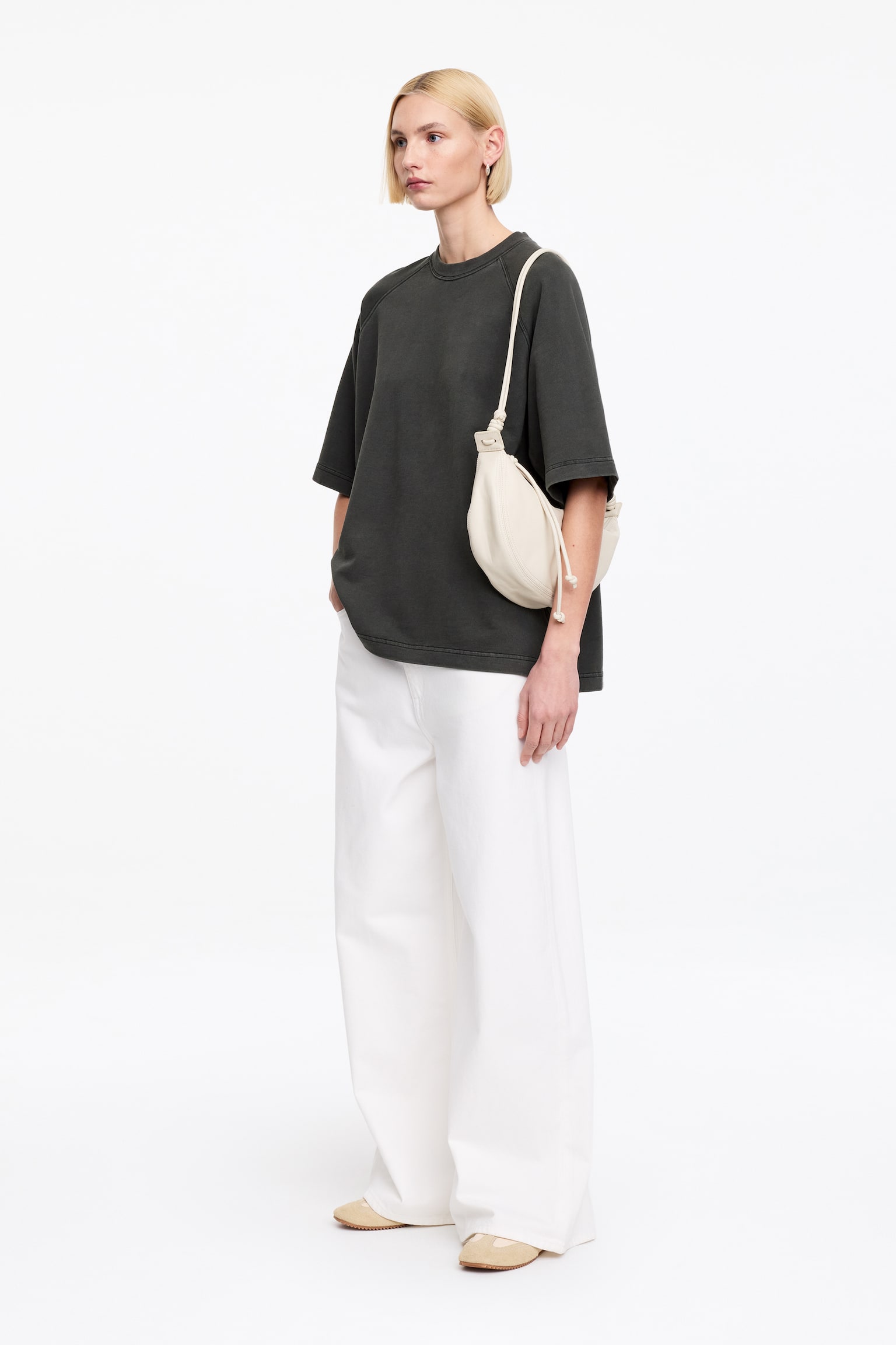 Sudadera de manga corta - Negro/Beige - 5