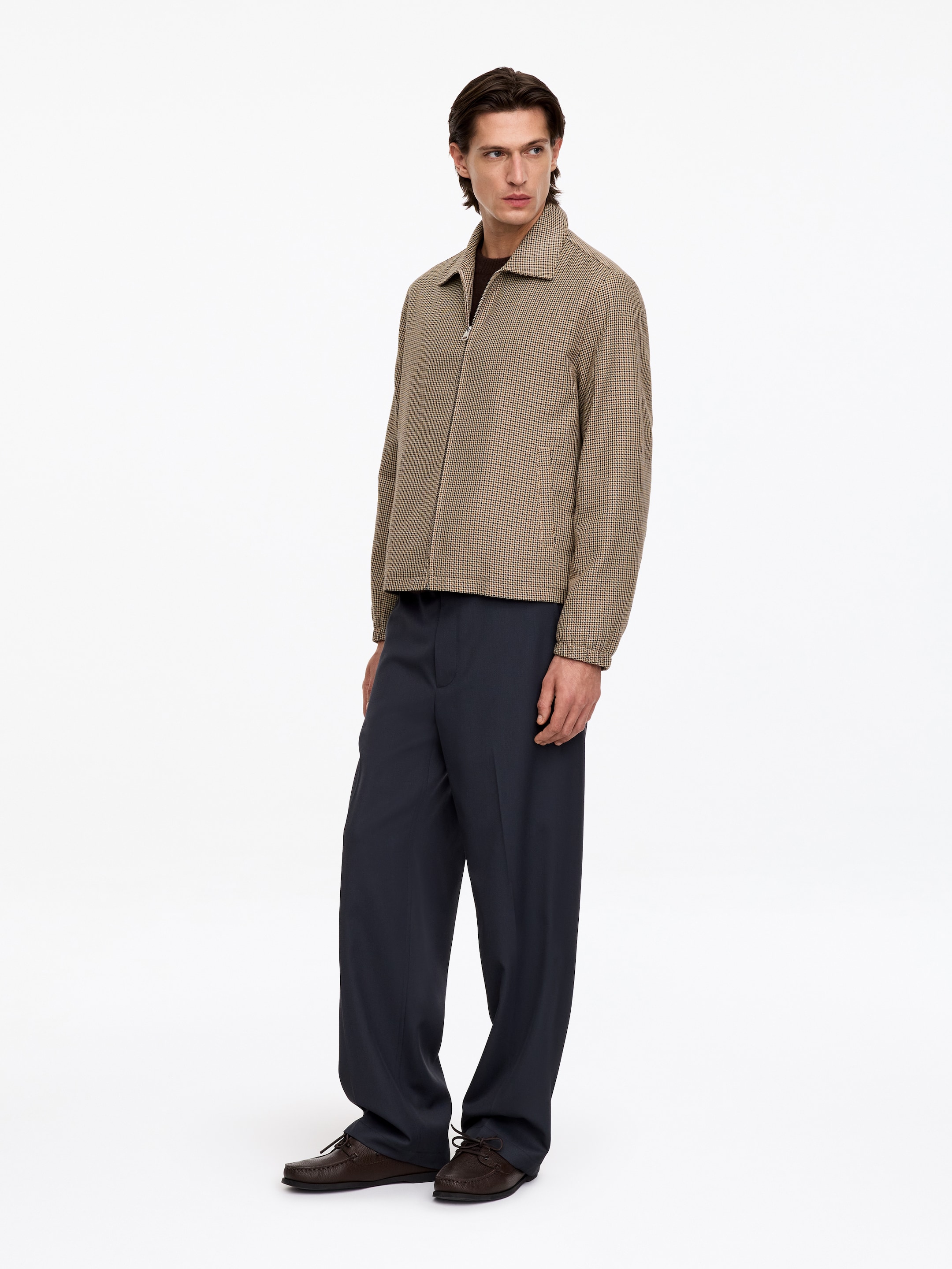 Short Cotton Jacket - Brown/Checkered - Regular fit - men - StillMedia/Lookbook - 3