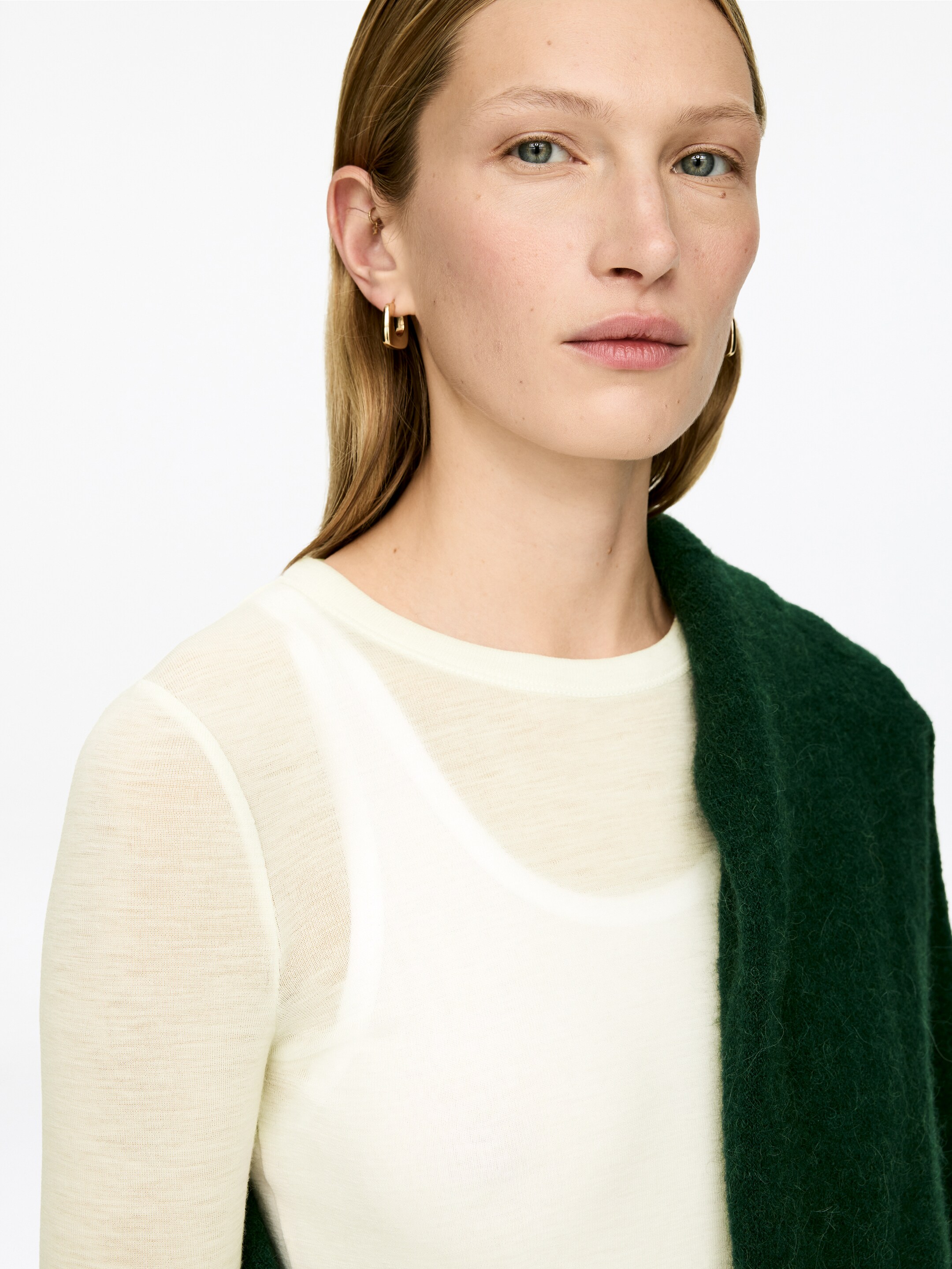 Visa större bild: Långärmad topp i merinoull - Beige - DAM | H&M SE 4