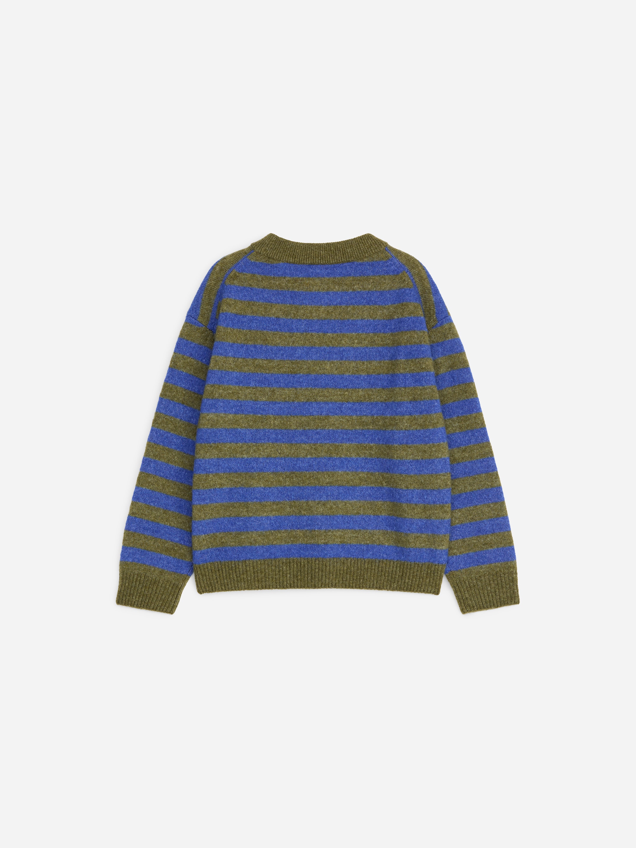Wool Alpaca Blend Jumper - Blue/Khaki Green - Relaxed fit - children - StillMedia/DescriptiveStillLife - 1