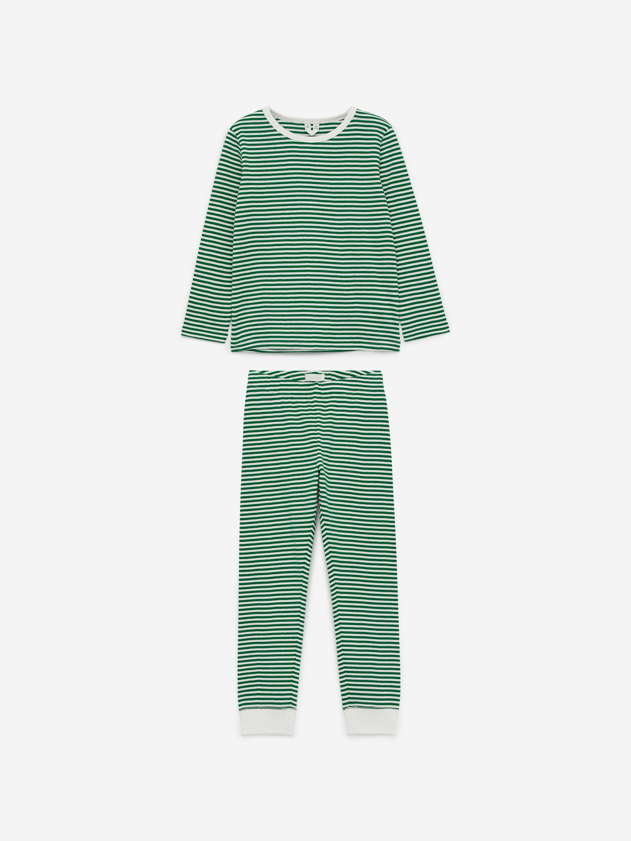 Jersey Pyjama Set - Green/Off White - Regular fit - Children - StillMedia/DescriptiveStillLife - 1