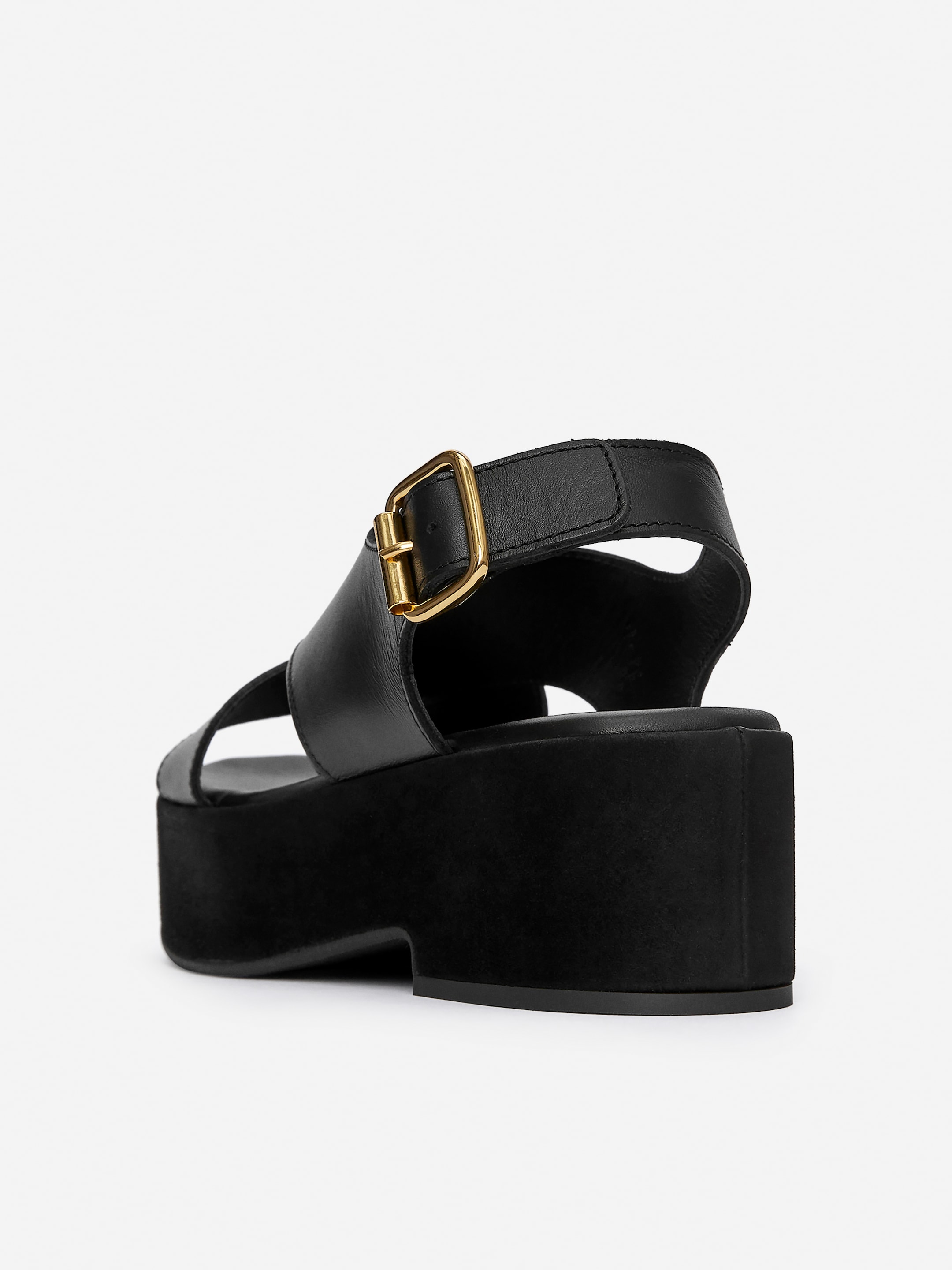 Leather Wedge Sandals - Black - Women - StillMedia/DescriptiveStillLife - 2
