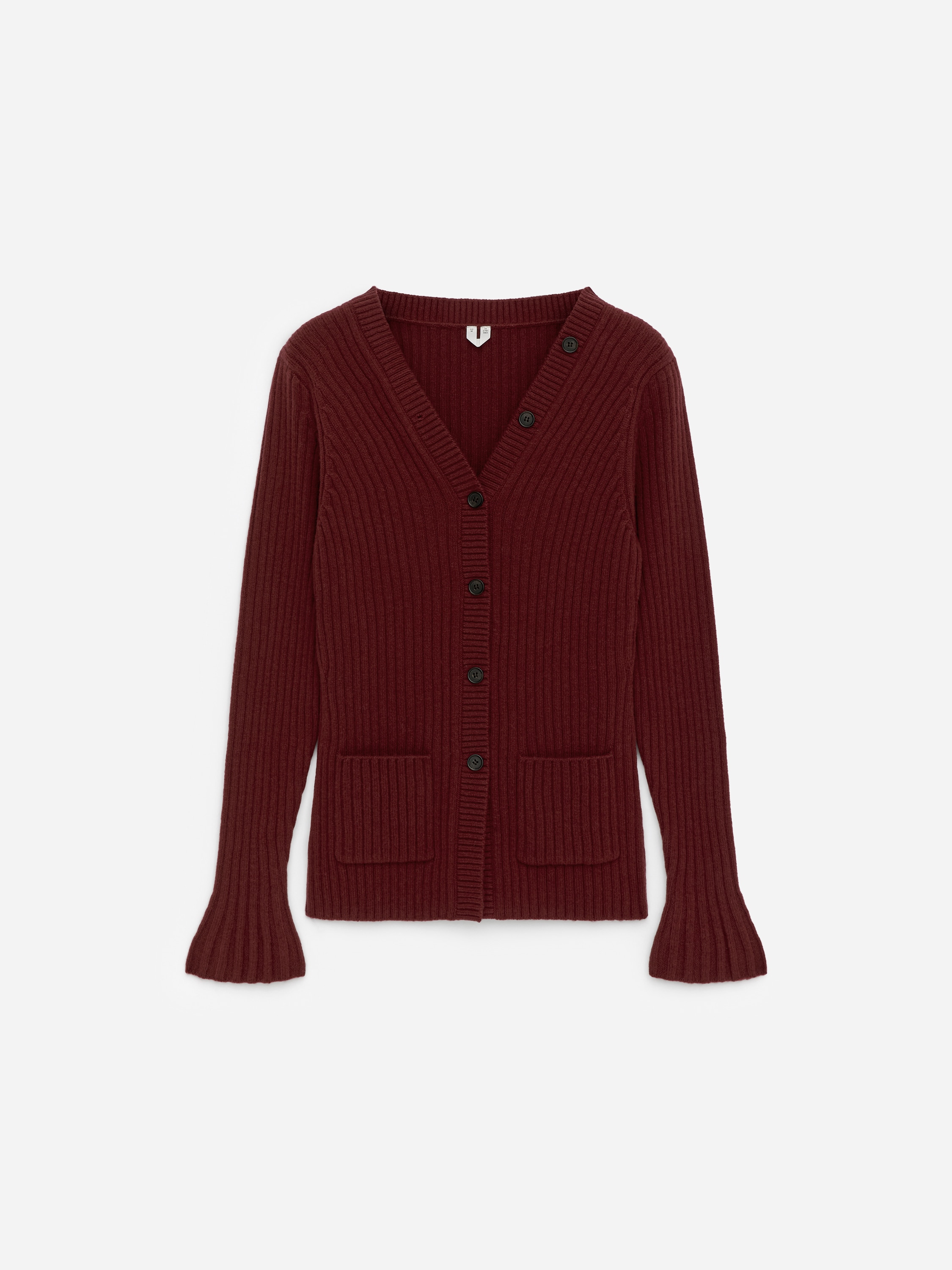 Ribgebreid vest - Bordeauxrood/Donkerblauw