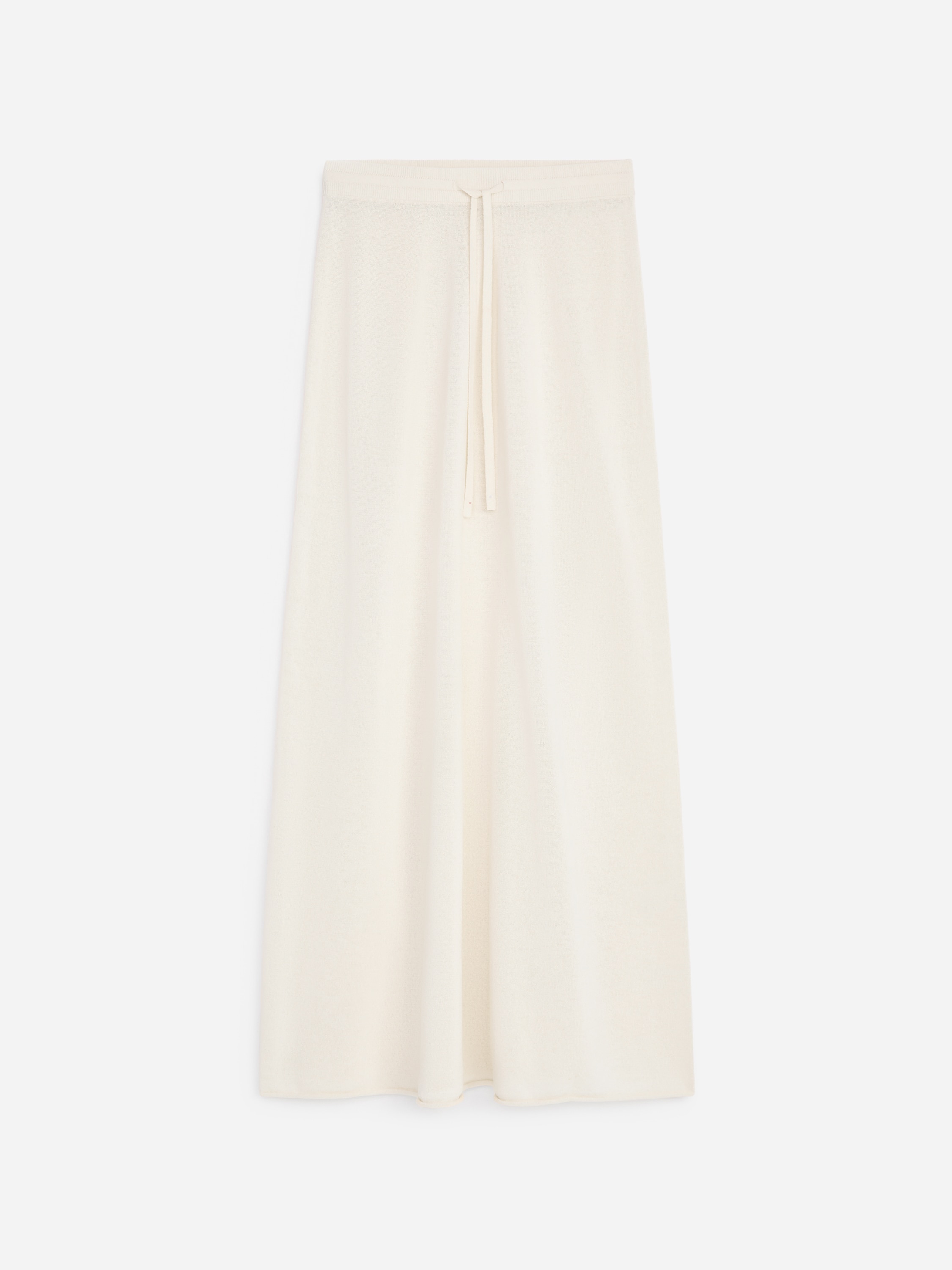 Knitted Linen-Blend Skirt-Off-white