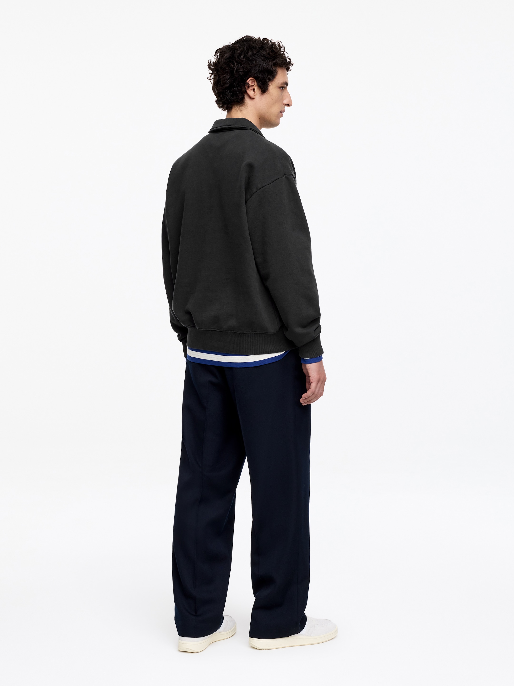 Polo shirt med half zip - Mörkblå - Regular fit - Men - StillMedia/Lookbook - 3