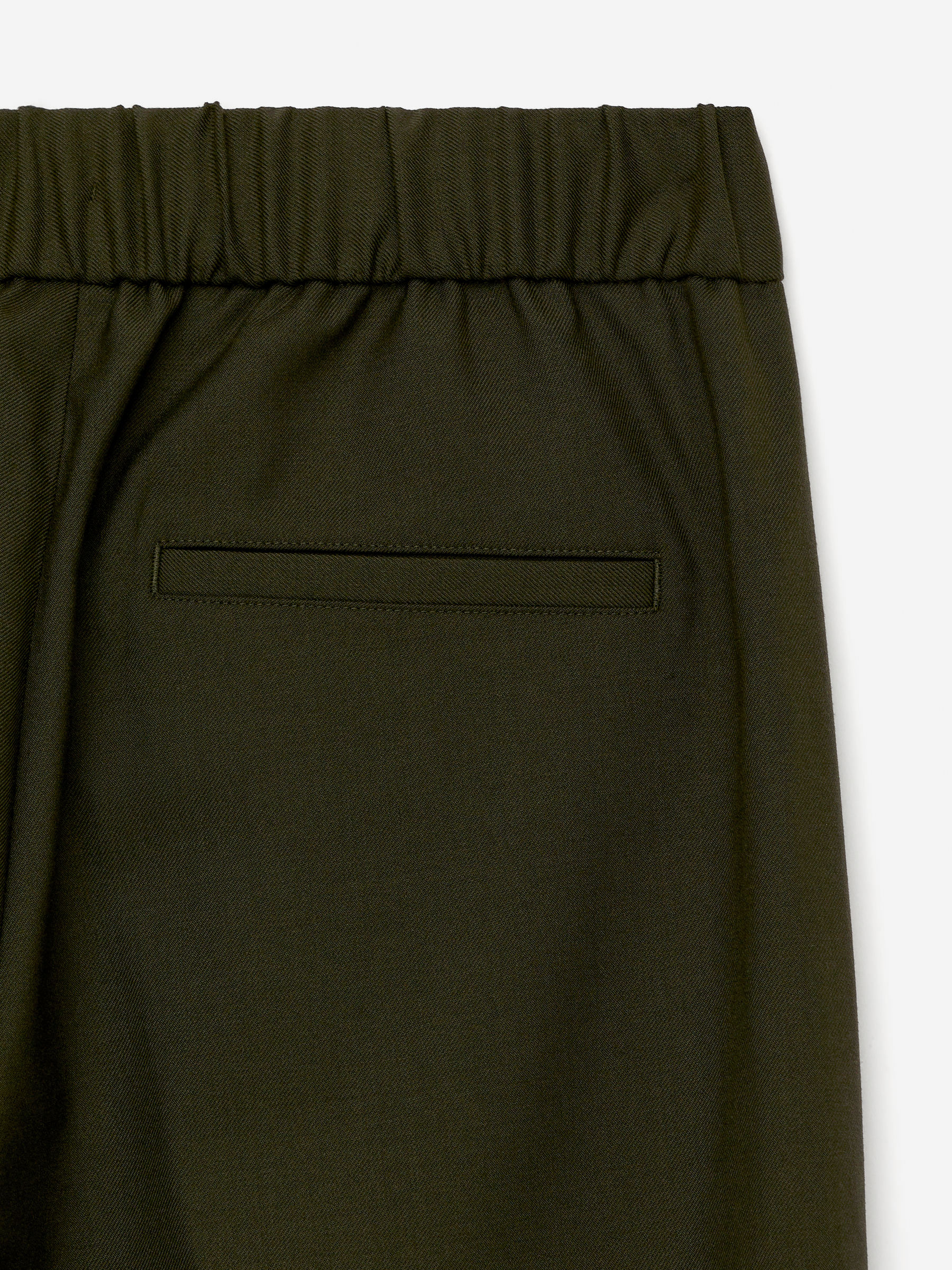 Elastic Waist Tailored Trousers - Dark Green - Relaxed fit - Women - StillMedia/DescriptiveStillLife - 2