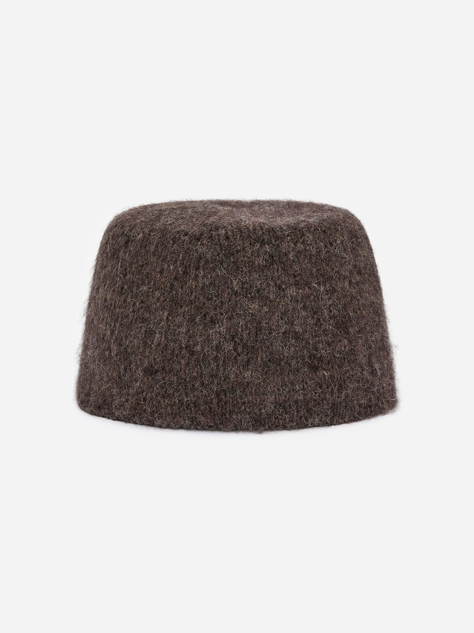 Alpaca-Wool Blend Hat-#7A6B58-17421