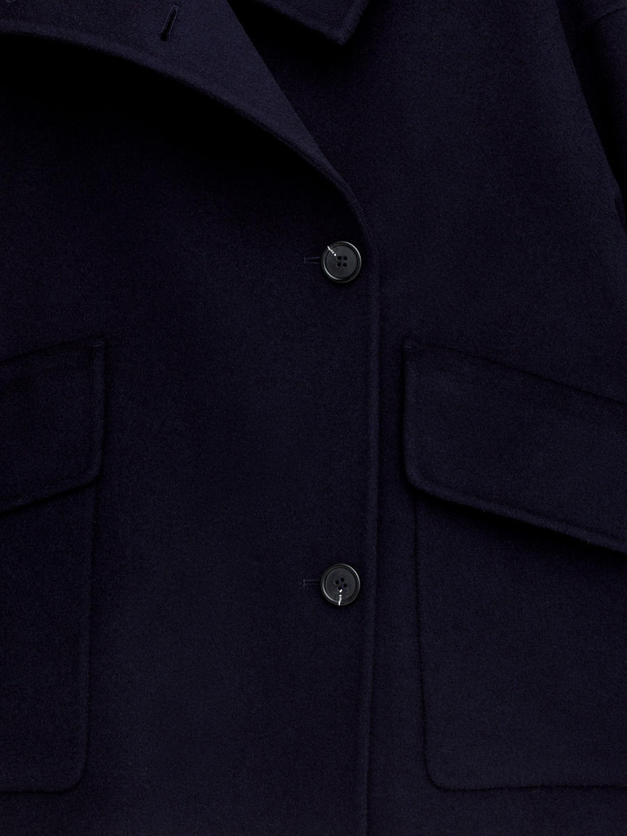 Cotton Velvet Trishul Jacket - Dark Blue main image 1