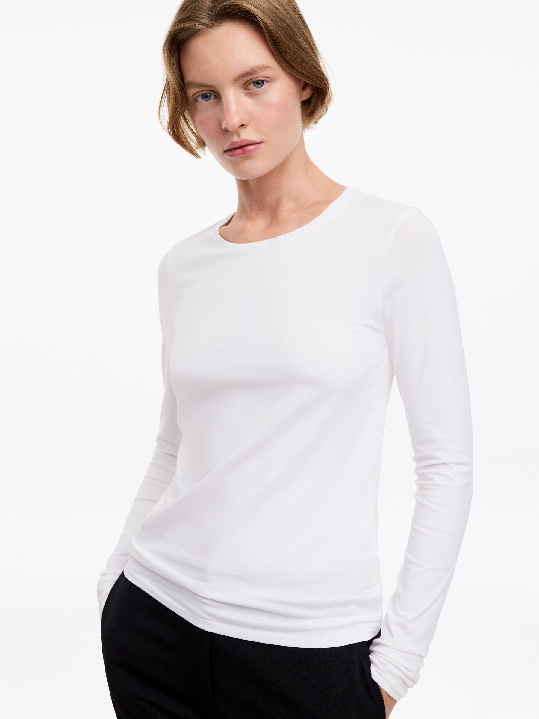 T-shirt slim a maniche lunghe - Bianco - Slim fit - Women - StillMedia/Lookbook - 9
