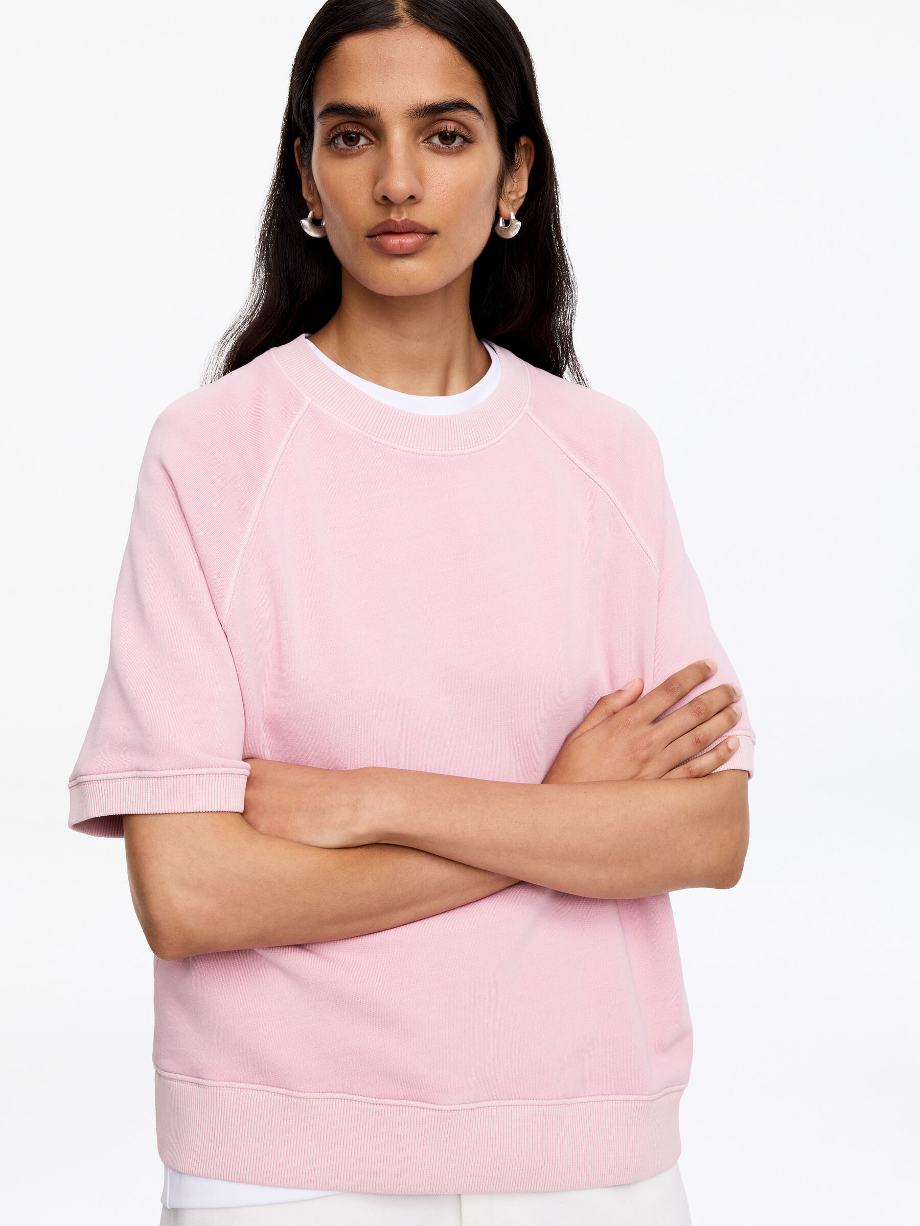 French Terry Sweatshirt - Pink - Regular fit - Women - StillMedia/Lookbook - 4