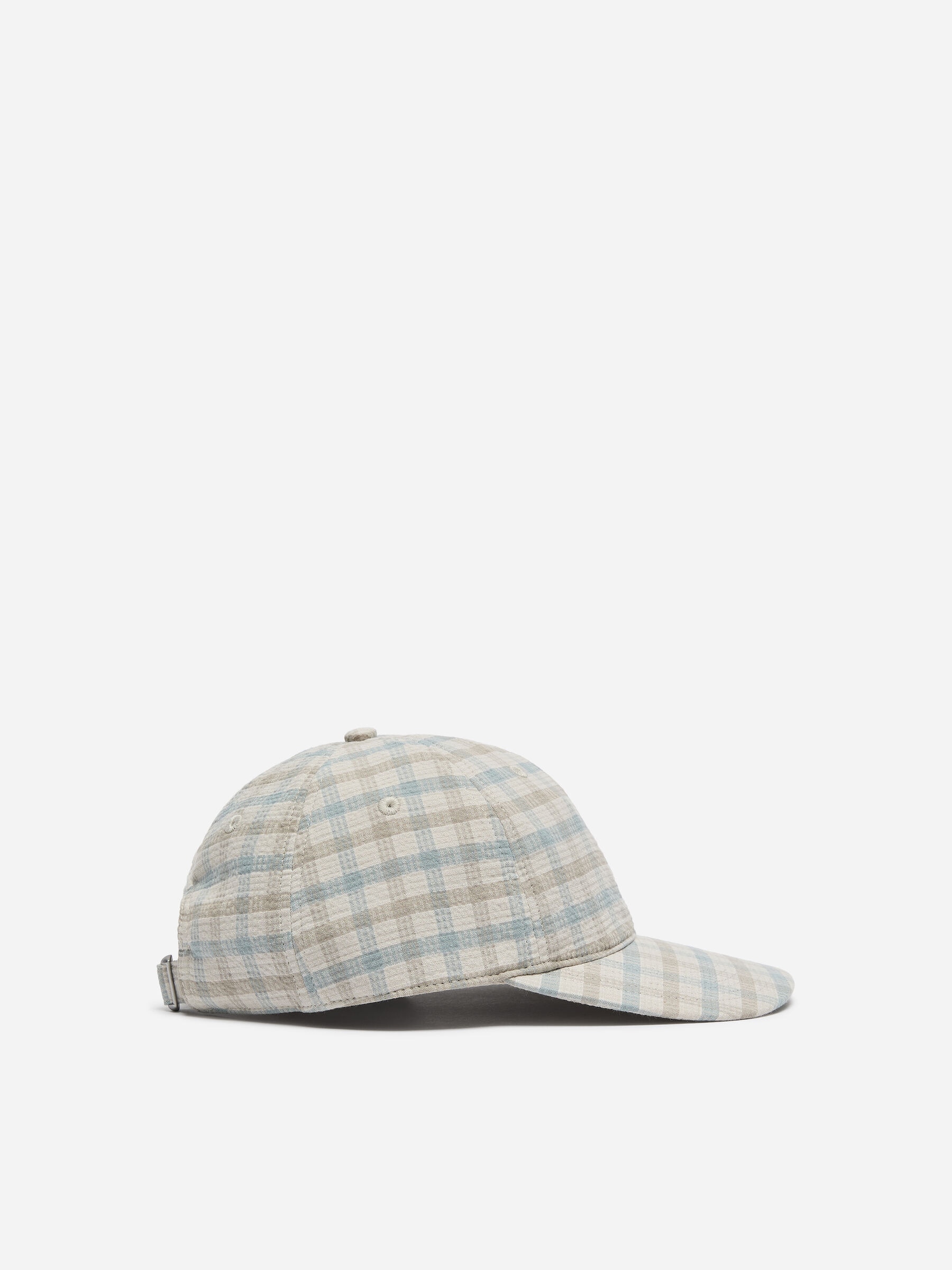 Seersucker Baseball Cap - Beige/Motivo a quadri - Men - StillMedia/DescriptiveStillLife - 1
