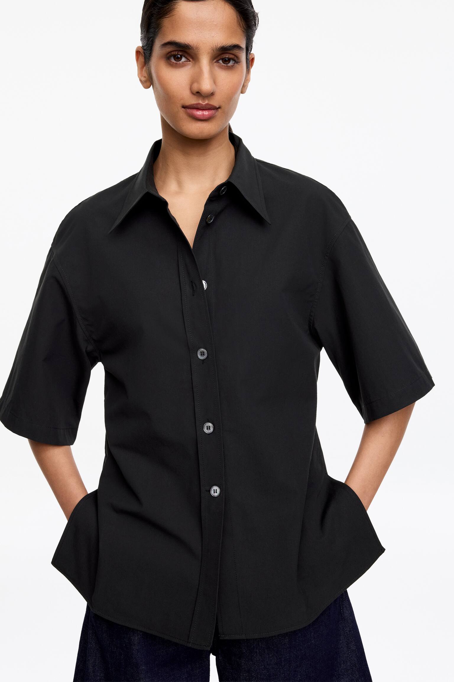 Kortärmad skjorta - Svart/Rosa - 3