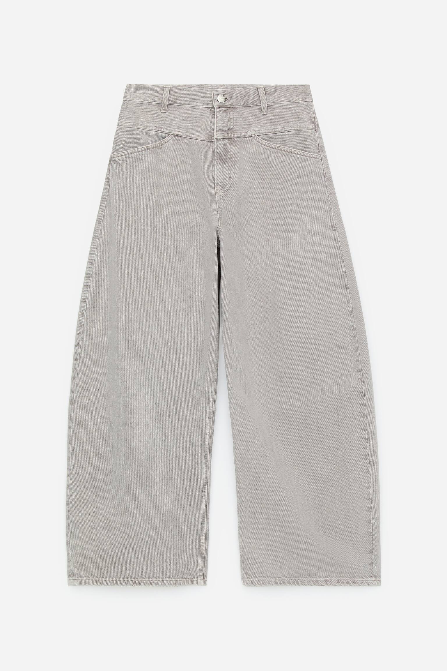 Barrel-Leg Jeans - Light Grey - 2