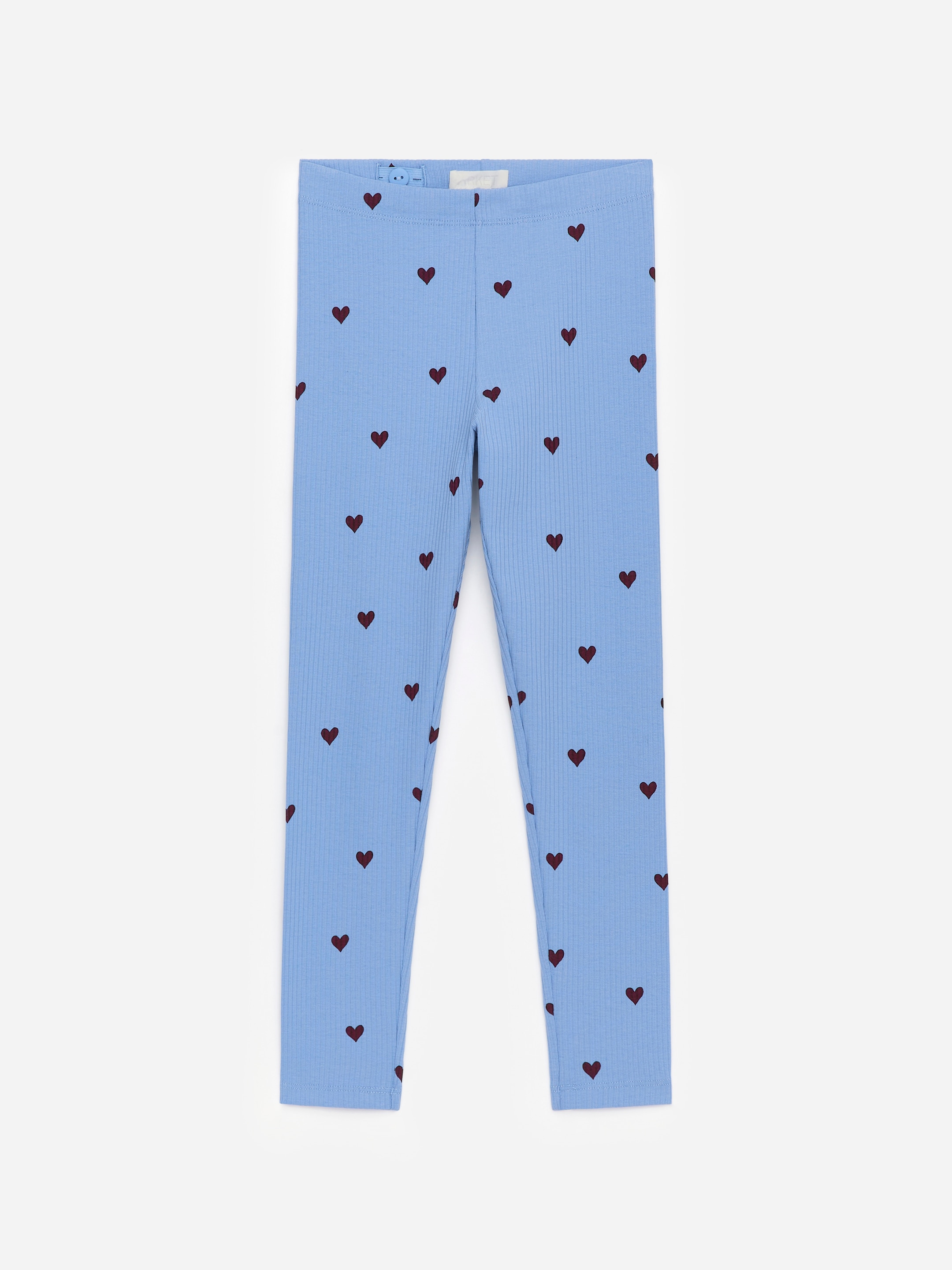 Gerippte Leggings - Blau/Herzen in Weinrot - Slim Fit - Kinder - StillMedia/DescriptiveStillLife - 2