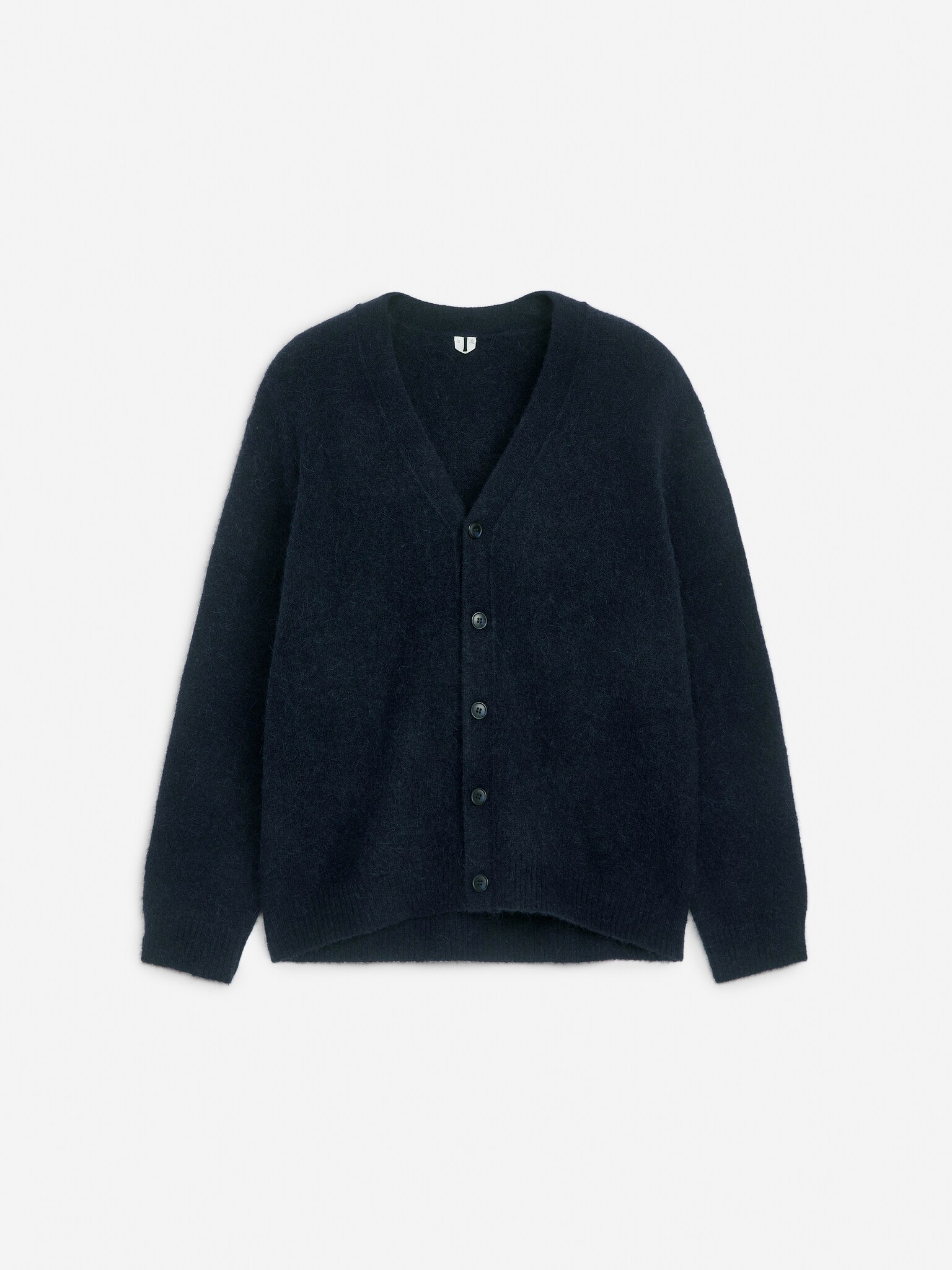 Cardigan en laine et alpaga - Bleu foncé/Beige foncé