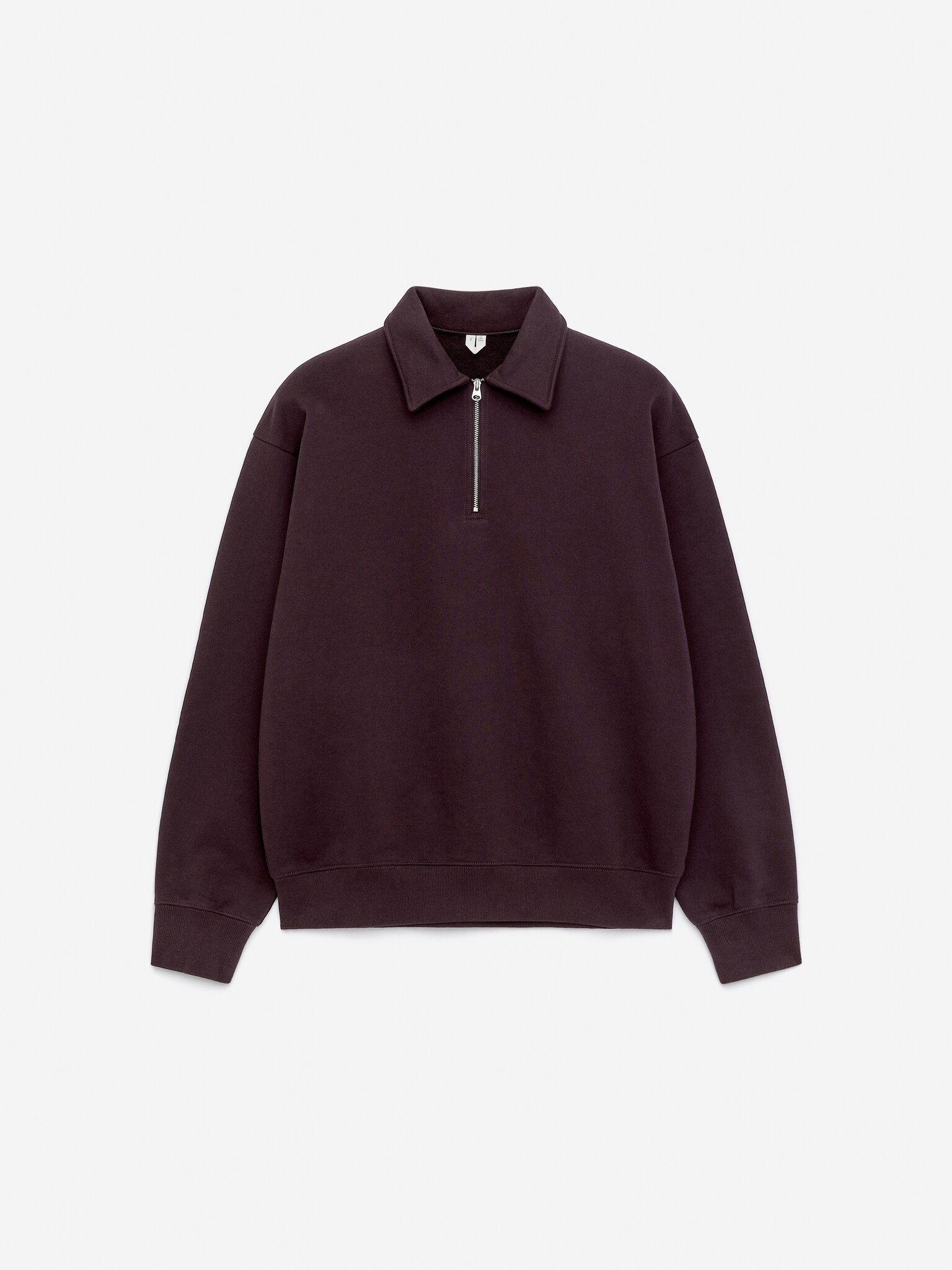 Sweat demi-zippé en coton - Bordeaux/Bleu foncé - 2