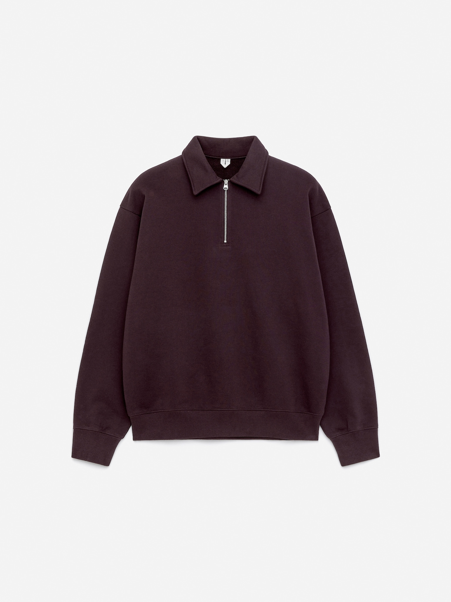 Sweat demi-zippé en coton - Bordeaux/Bleu foncé - 2